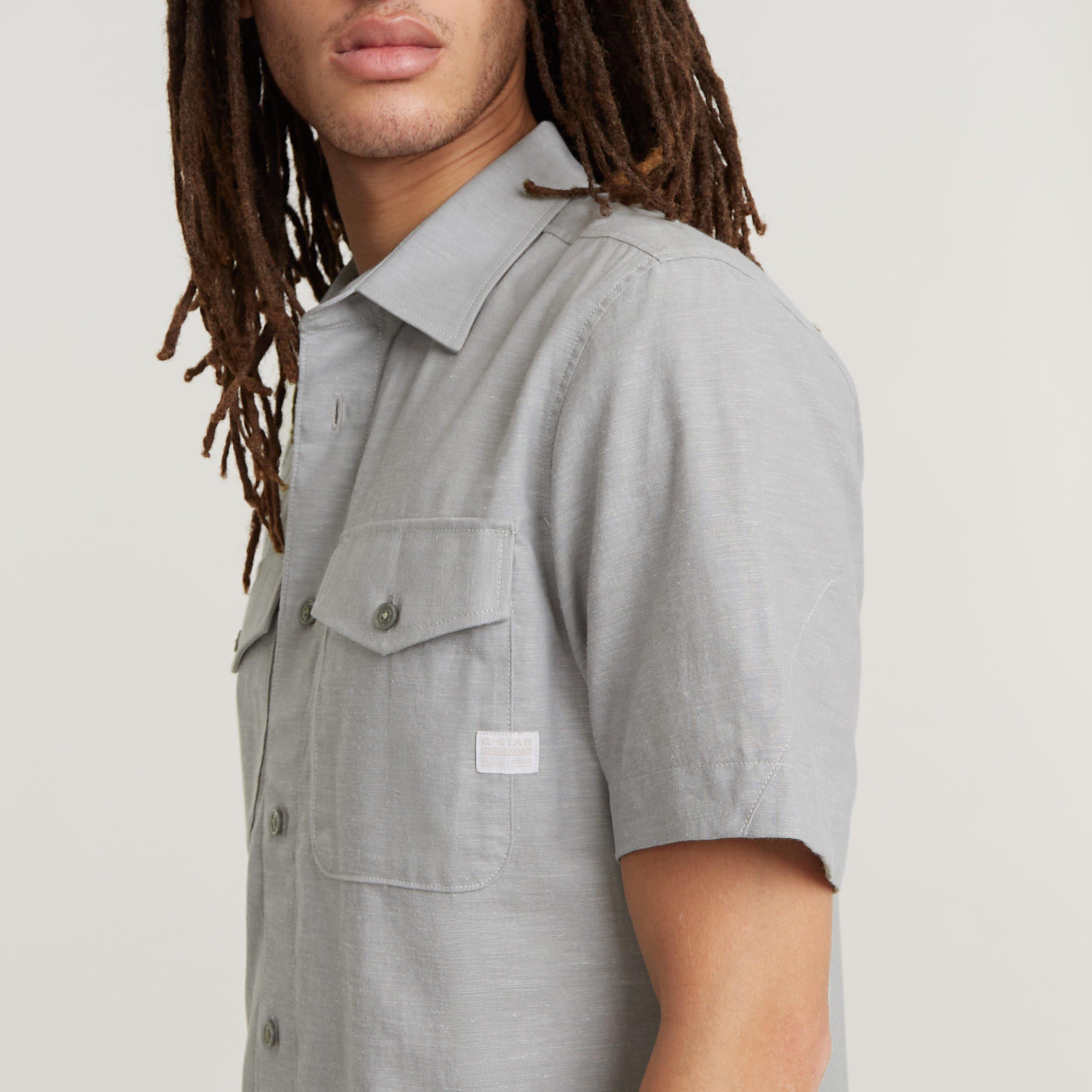 Corrct Gry G301 - G Star - Men's Marine Slim Short-Sleeve Oxford Shirt - 5