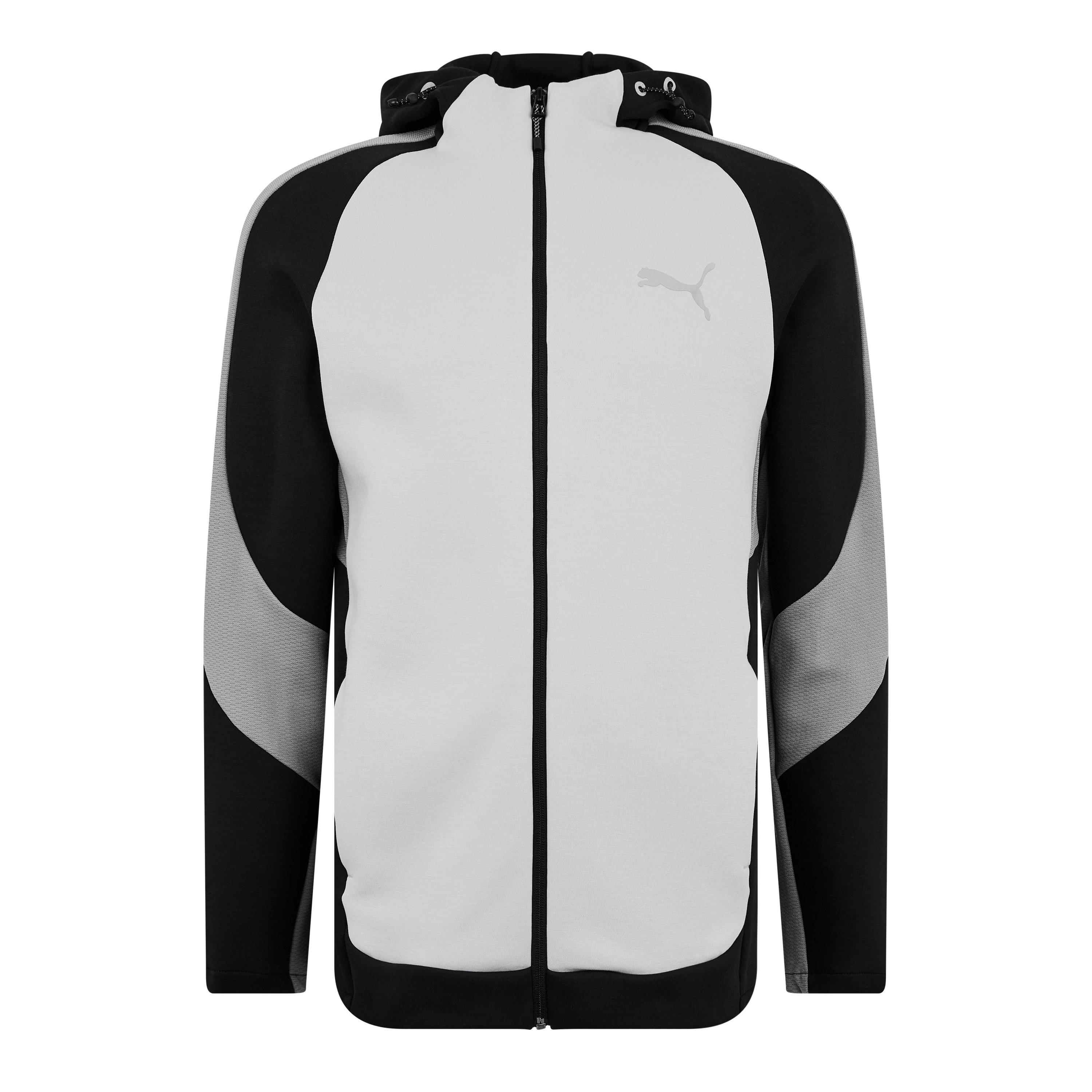 Grey/Black - Puma - EVOSTRIPE Full Zip Fleece Fabric - 7