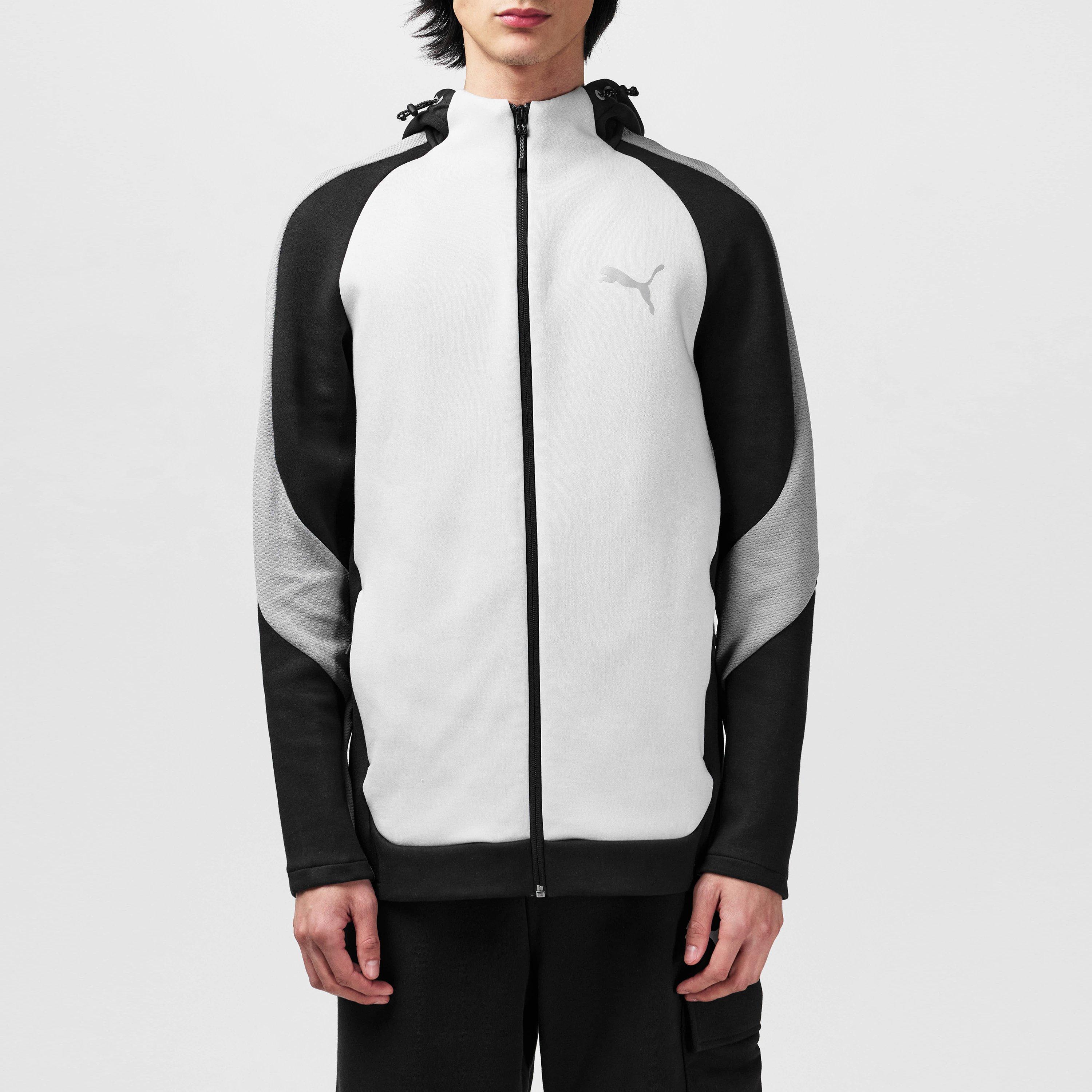 Grey/Black - Puma - EVOSTRIPE Full Zip Fleece Fabric - 3