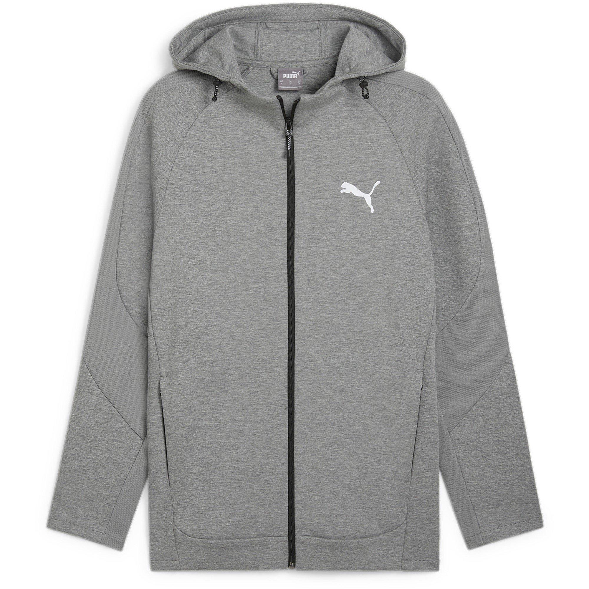 Grey Heather - Puma - Men's EVOSTRIPE Full Zip Fleece Fabric - 1
