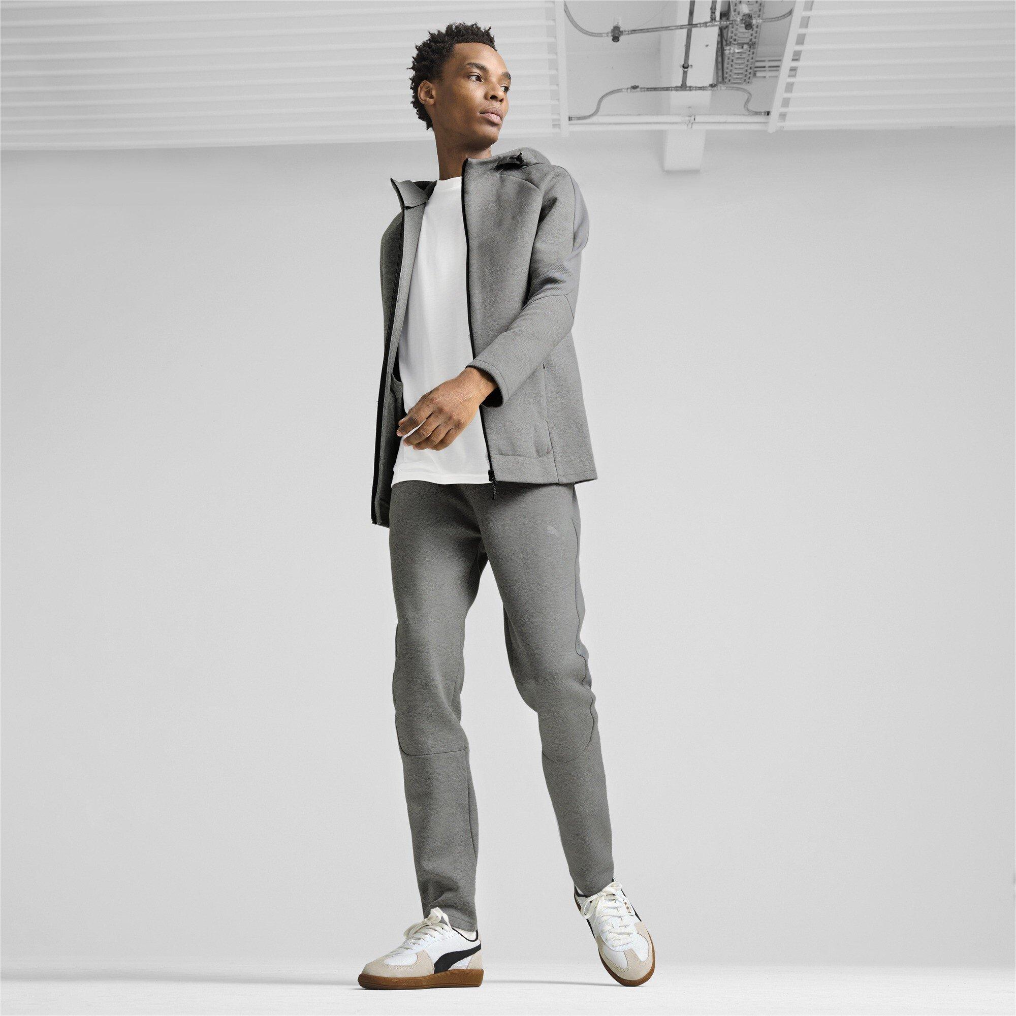 Grå Heather - Puma - EVOSTRIPE Full Zip Fleece Fabric - 4