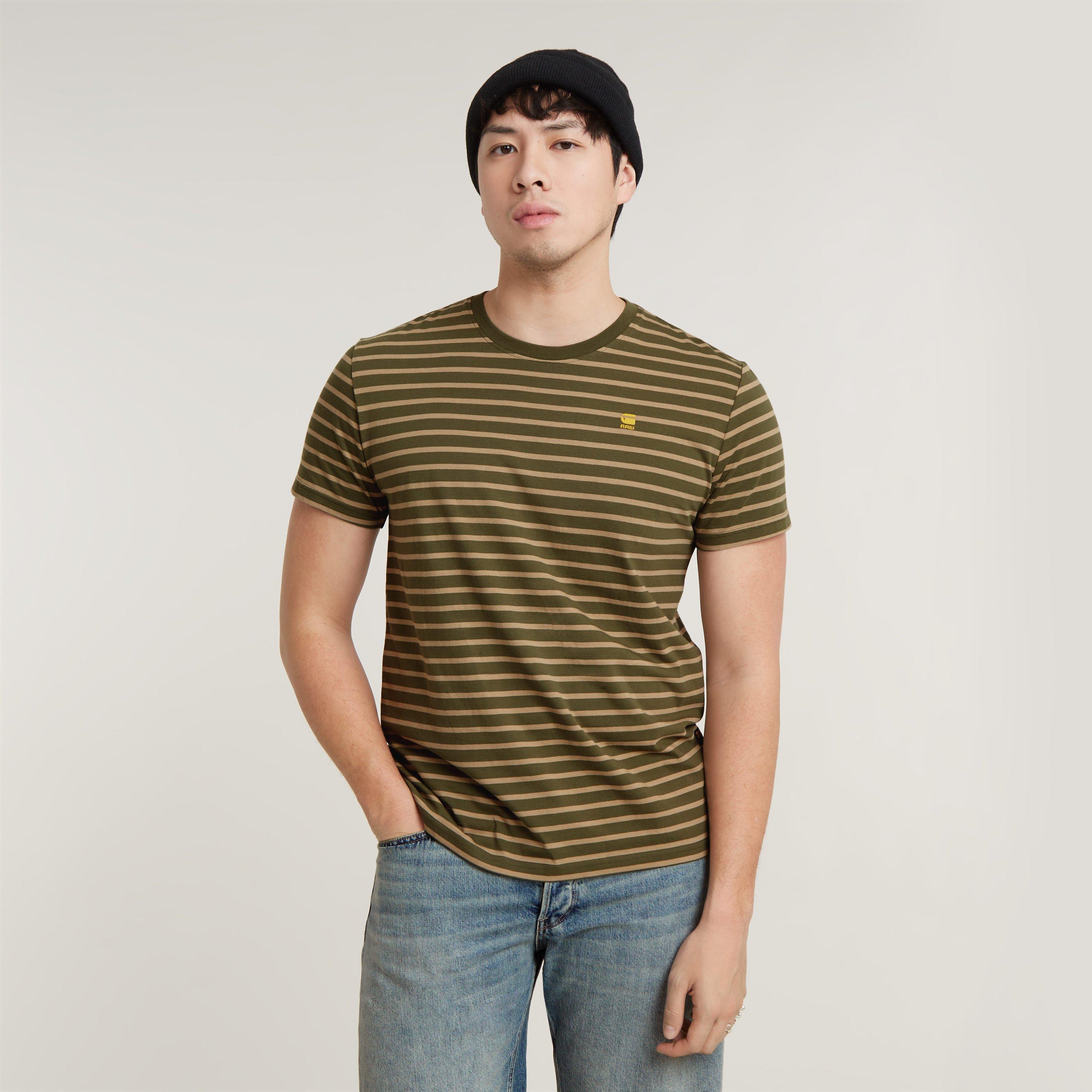Shdw Olive G639 - G Star - Men's Striped Short-Sleeve Regular Fit T-Shirt - 1