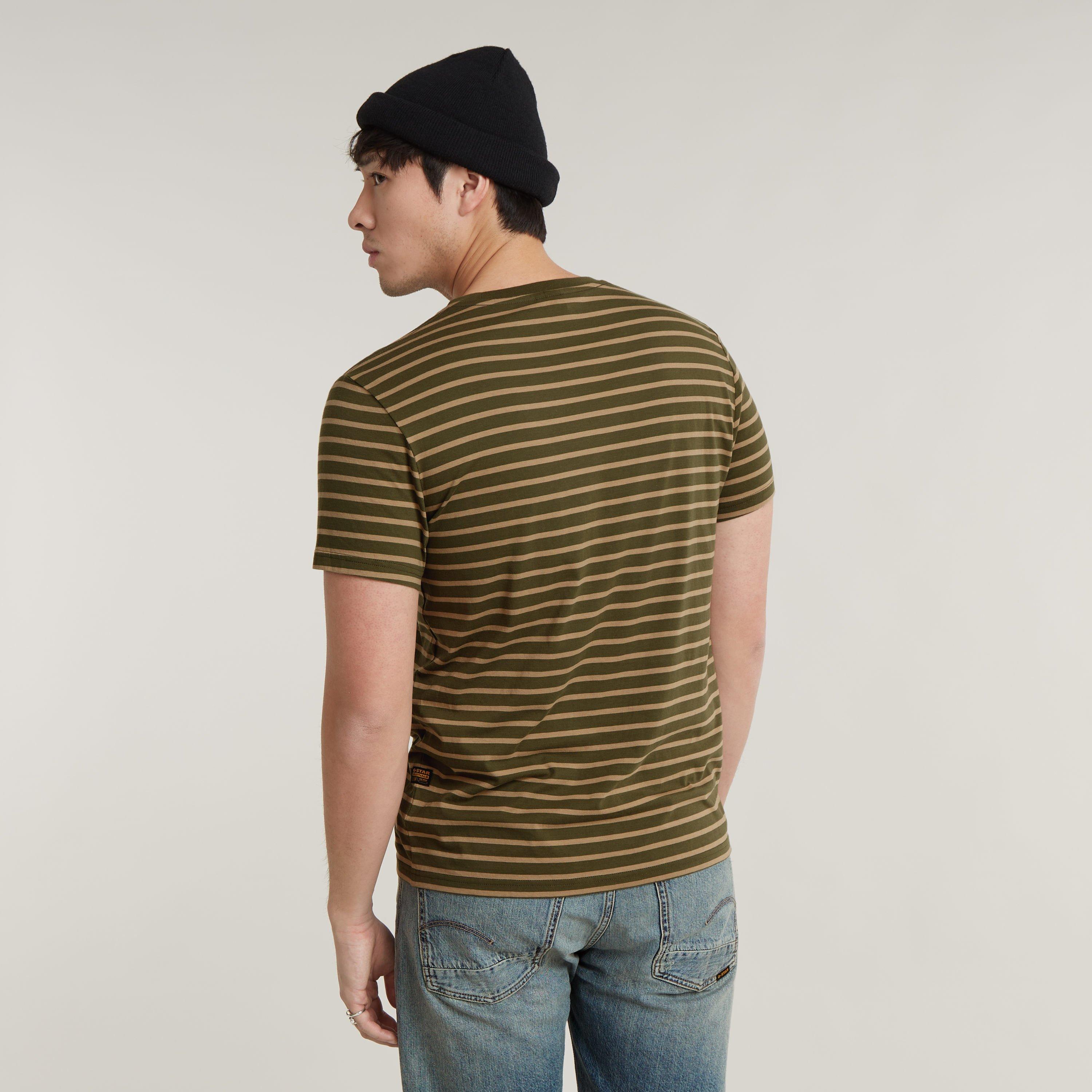 Shdw Olive G639 - G Star - Men's Striped Short-Sleeve Regular Fit T-Shirt - 2