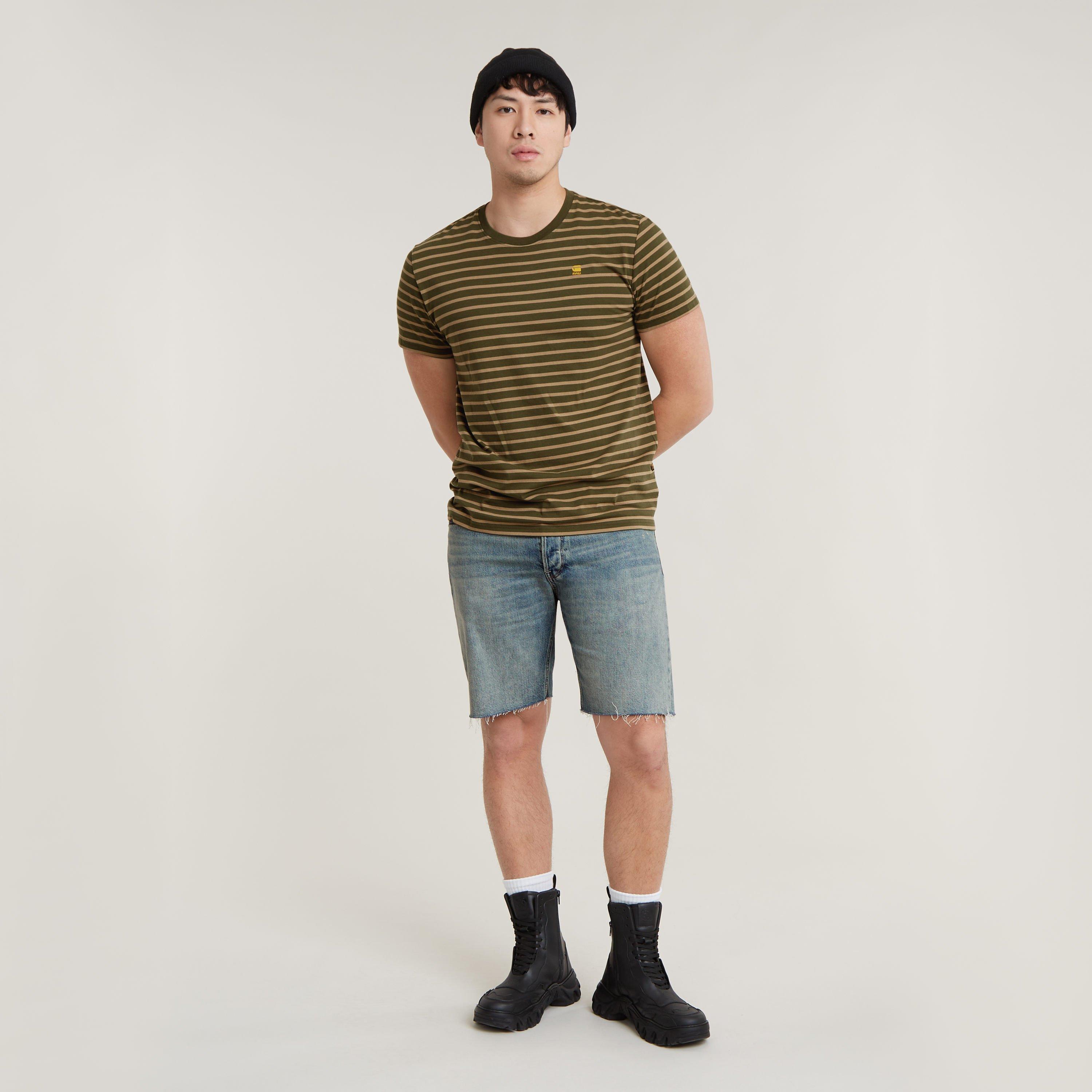 Shdw Olive G639 - G Star - Men's Striped Short-Sleeve Regular Fit T-Shirt - 3