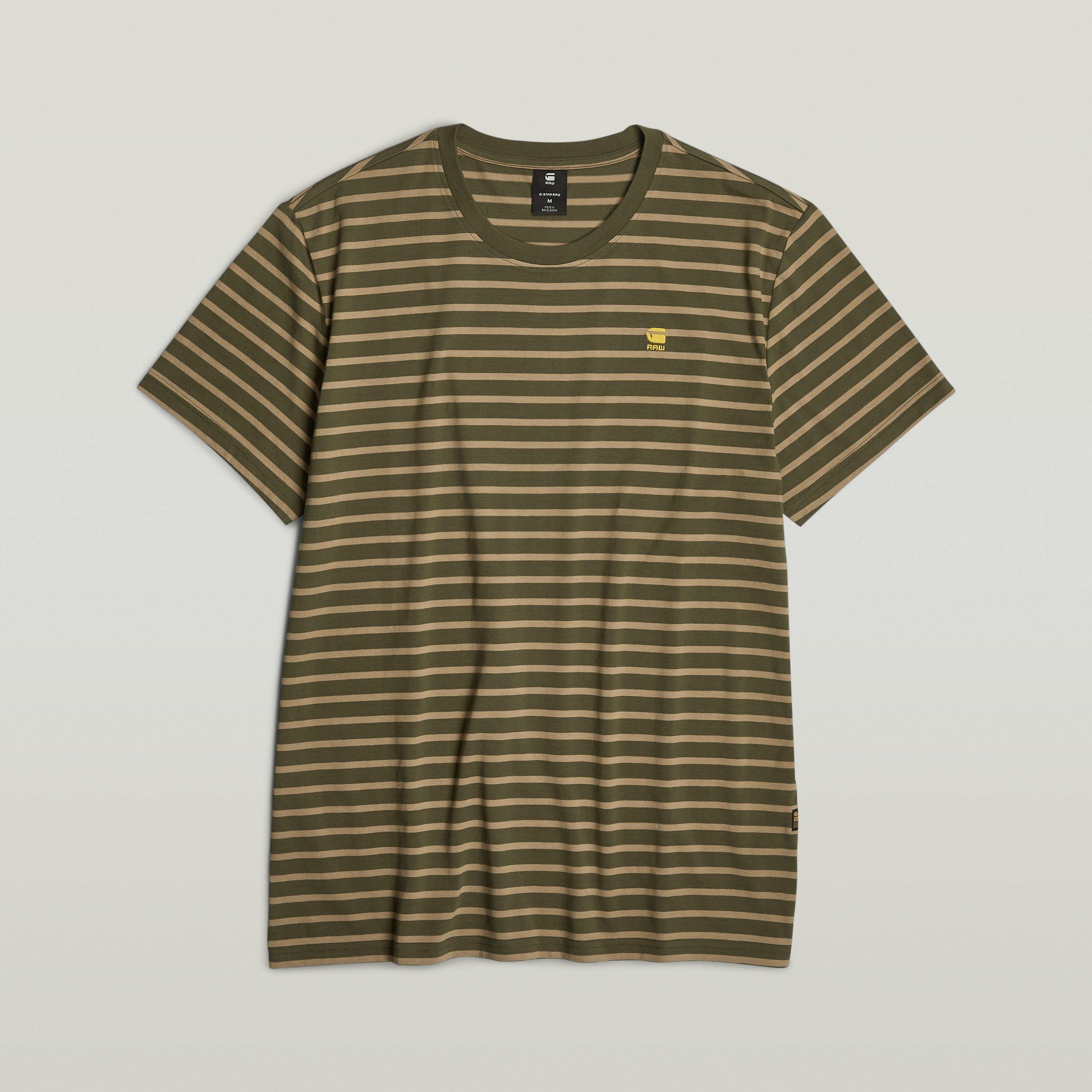 Shdw Olive G639 - G Star - Men's Striped Short-Sleeve Regular Fit T-Shirt - 4