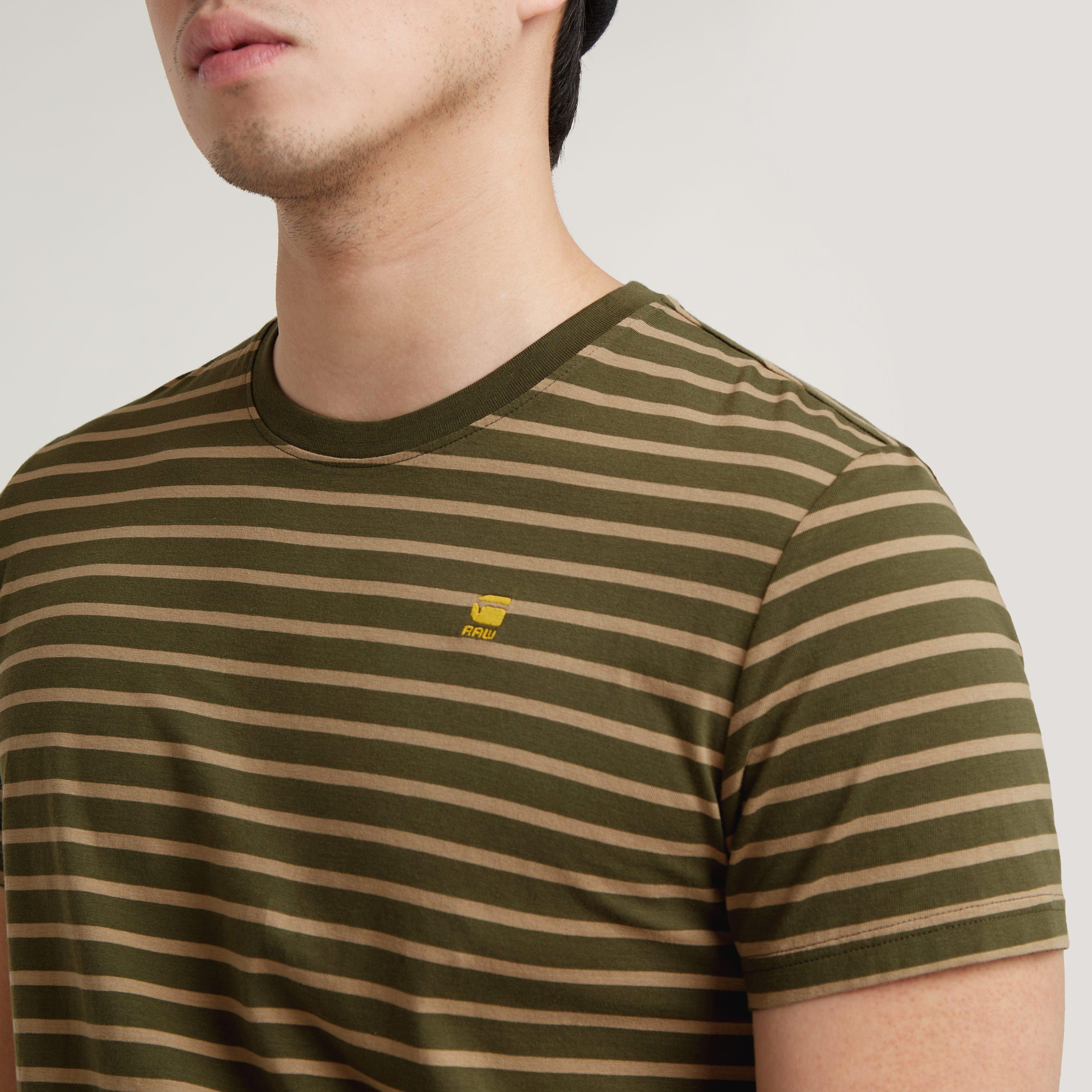 Shdw Olive G639 - G Star - Men's Striped Short-Sleeve Regular Fit T-Shirt - 5