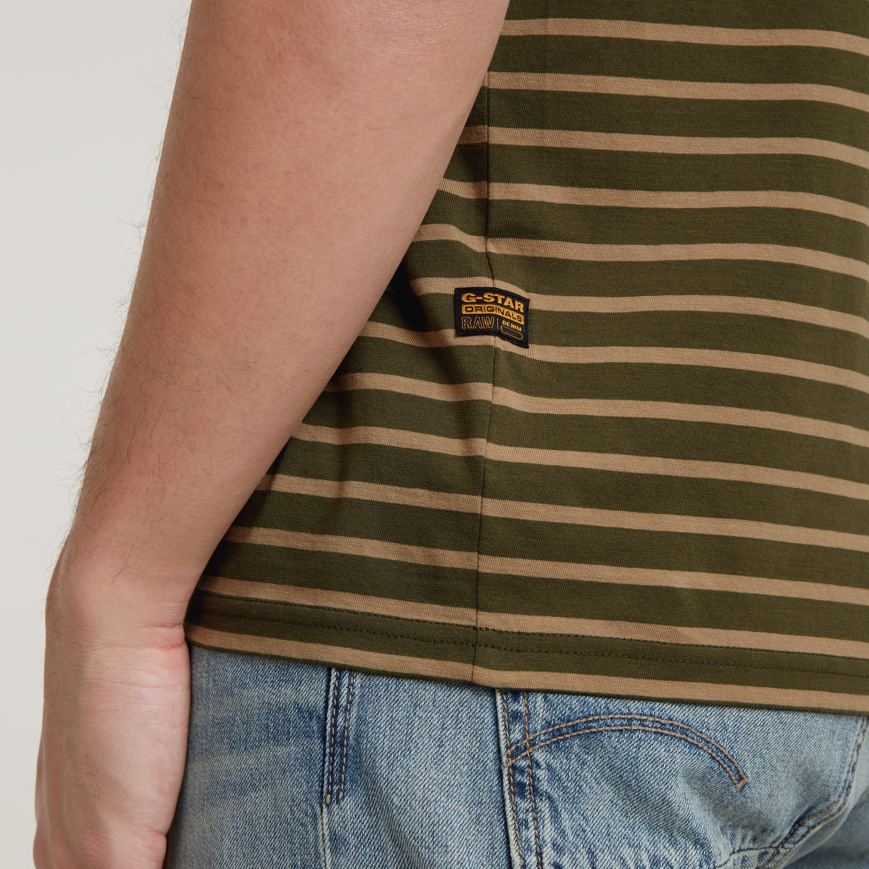 Shdw Olive G639 - G Star - Men's Striped Short-Sleeve Regular Fit T-Shirt - 6