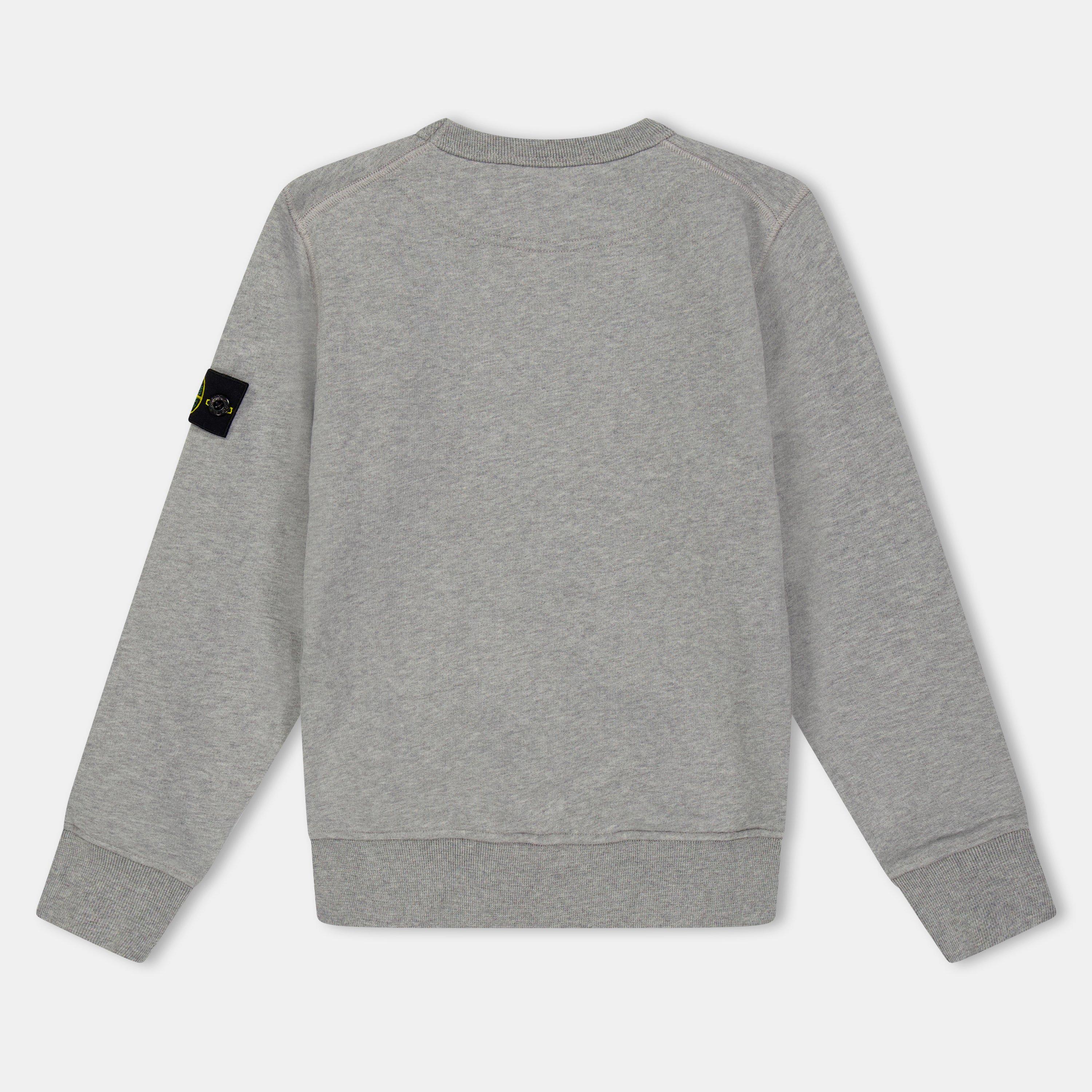 Grey Mel V0M64 - Stone Island - Badge Crew Sweater Juniors - 2