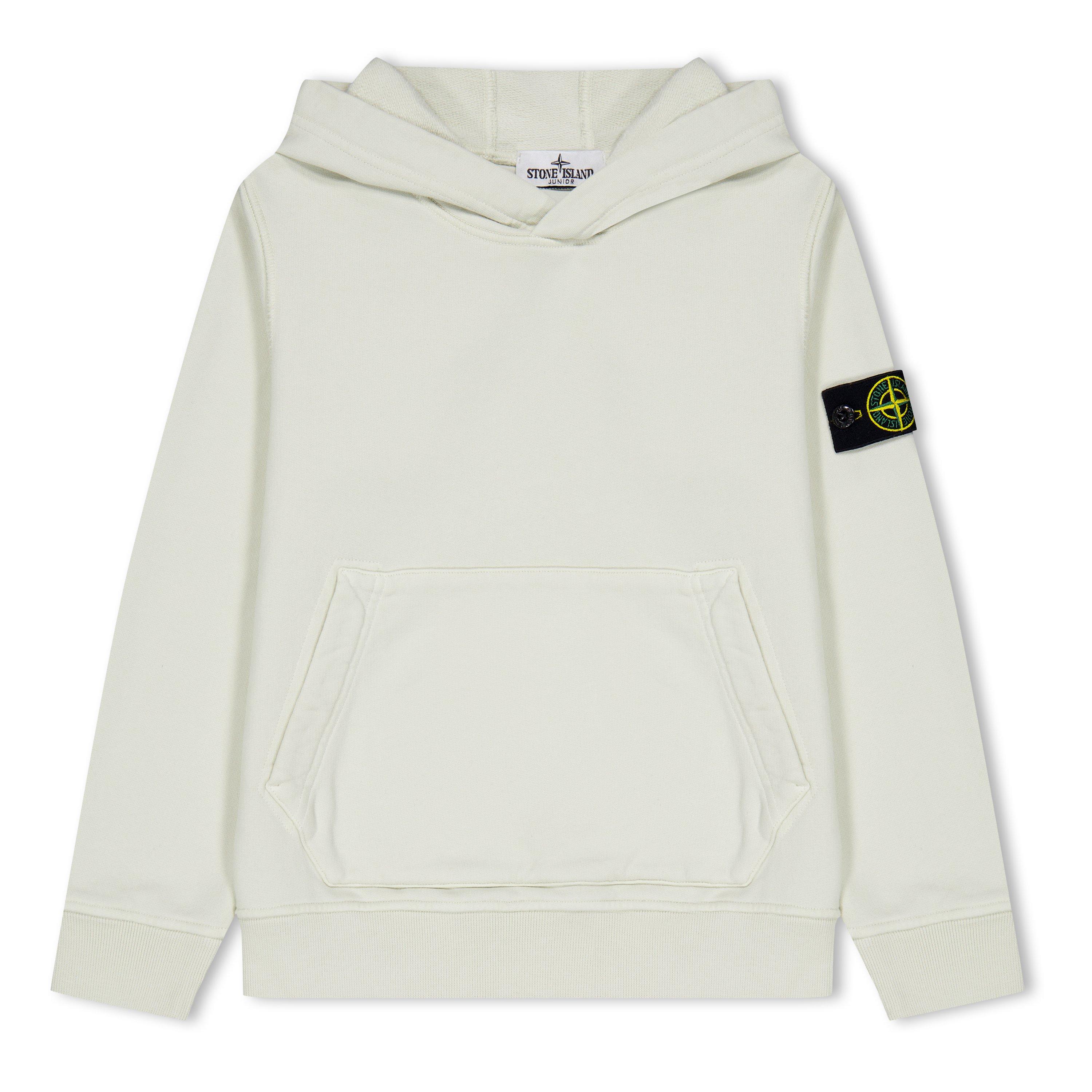 Stone Island Logo Patch Hoodie 白 white