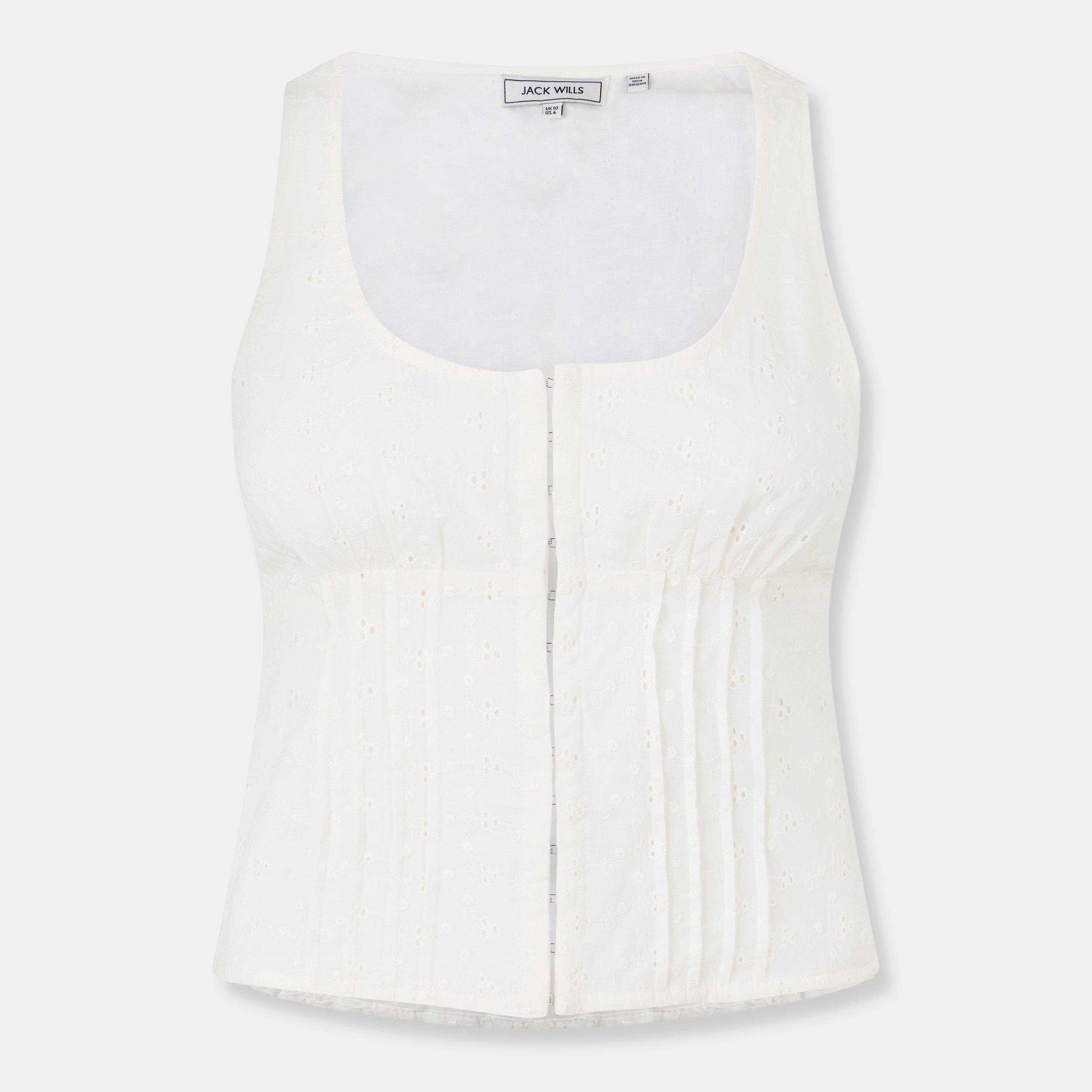 Jack Wills Women's Broderie Corset Top - Buttercream - 8 (XS)