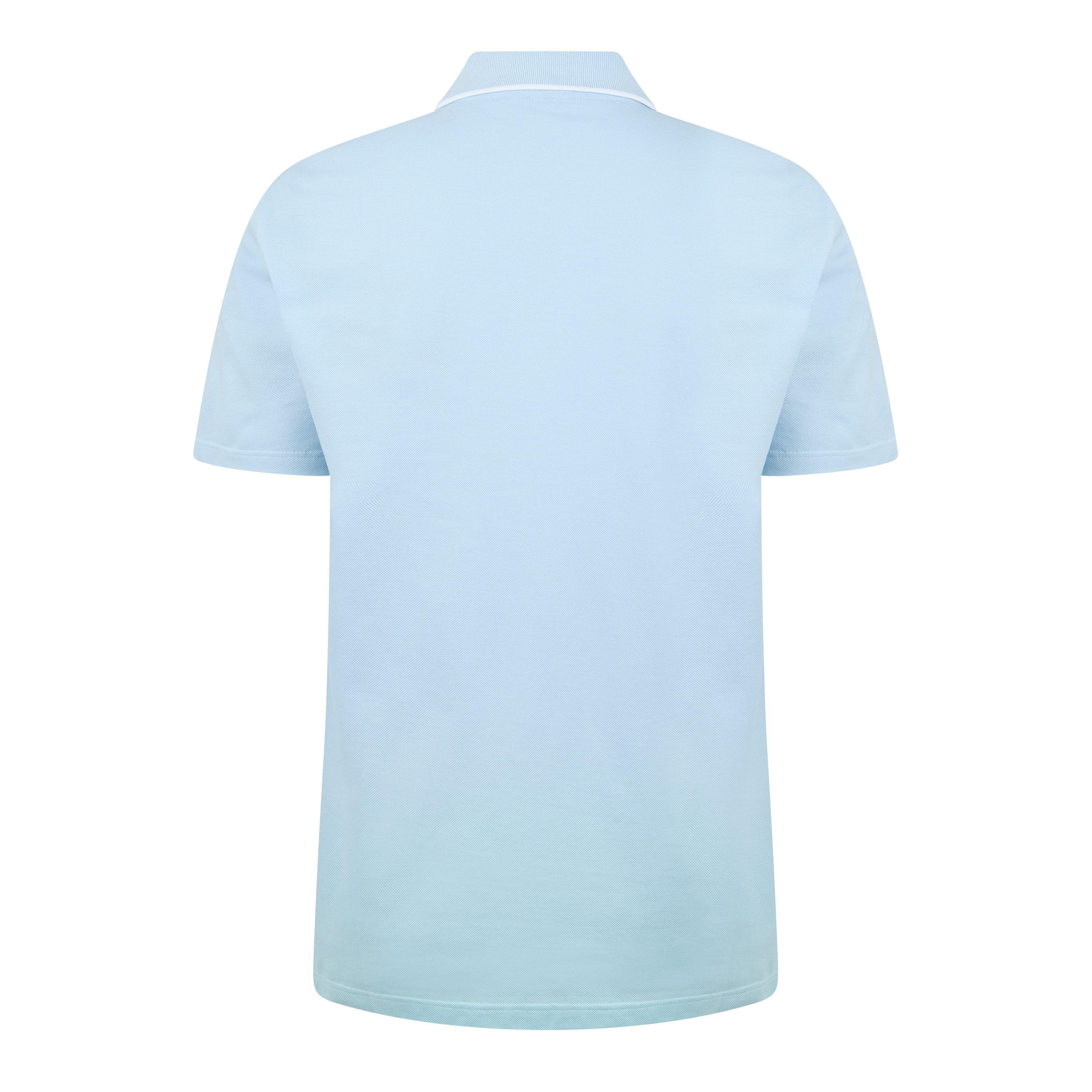 95 Pastel Blue - Versace - Men's Logo Embroidered Short-Sleeve Polo Shirt - 6