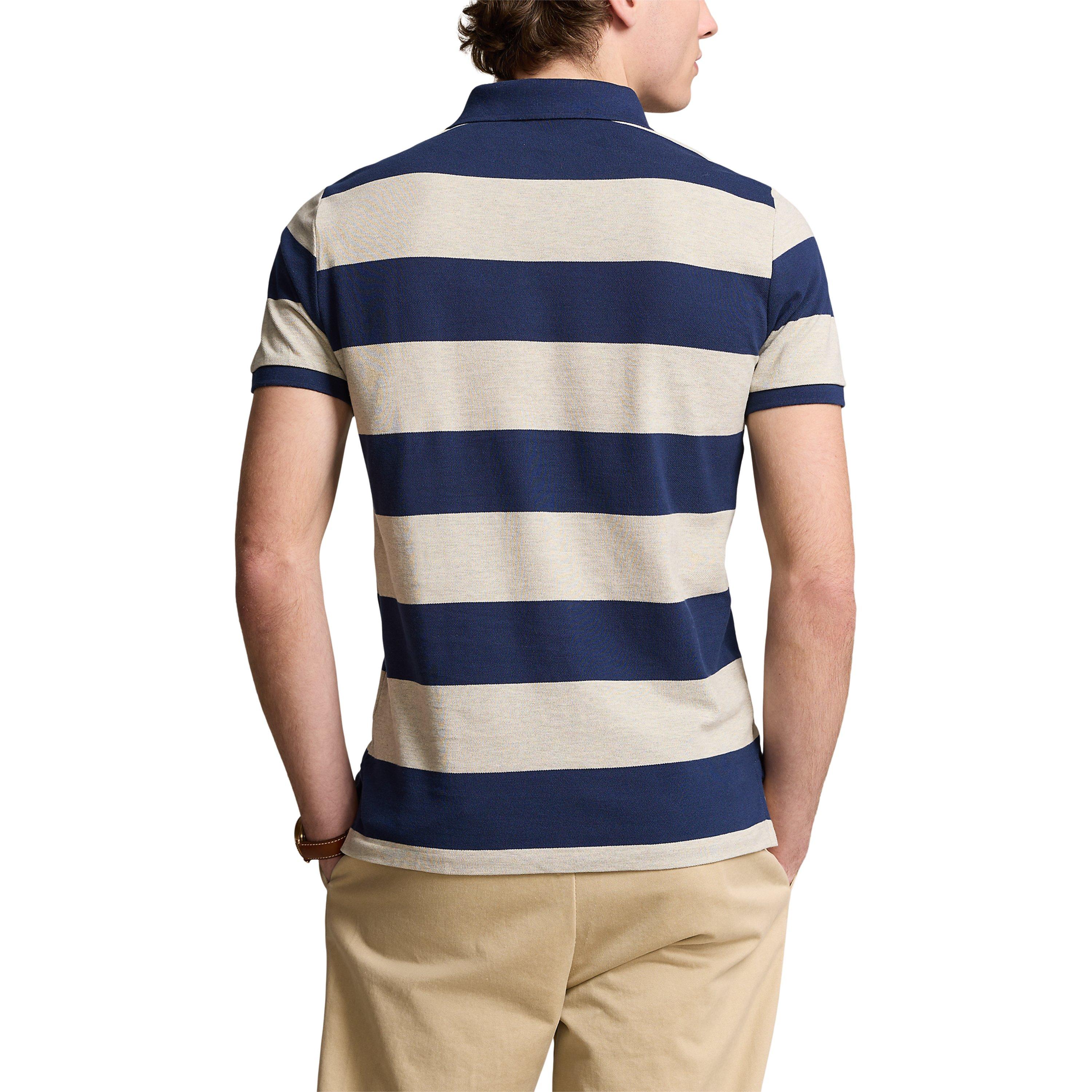 Hthr/Navy - Polo Ralph Lauren - Wide Stripe Polo Shirt - 2