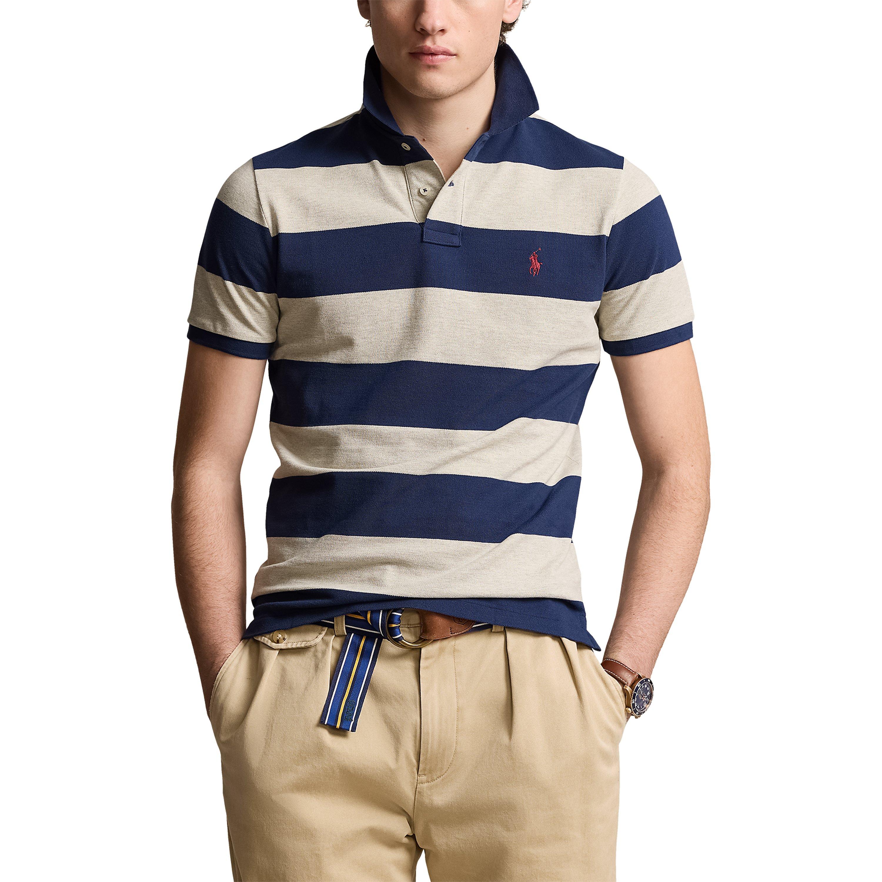 Hthr/Navy - Polo Ralph Lauren - Wide Stripe Polo Shirt - 3
