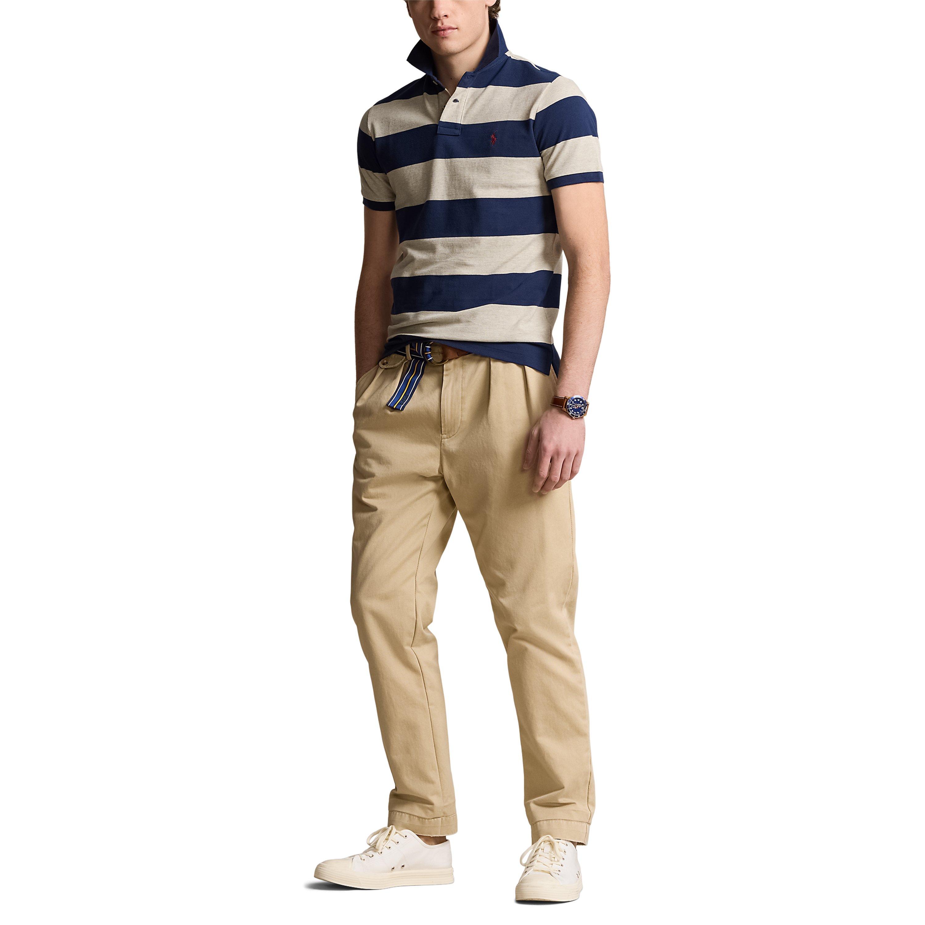 Hthr/Navy - Polo Ralph Lauren - Wide Stripe Polo Shirt - 5