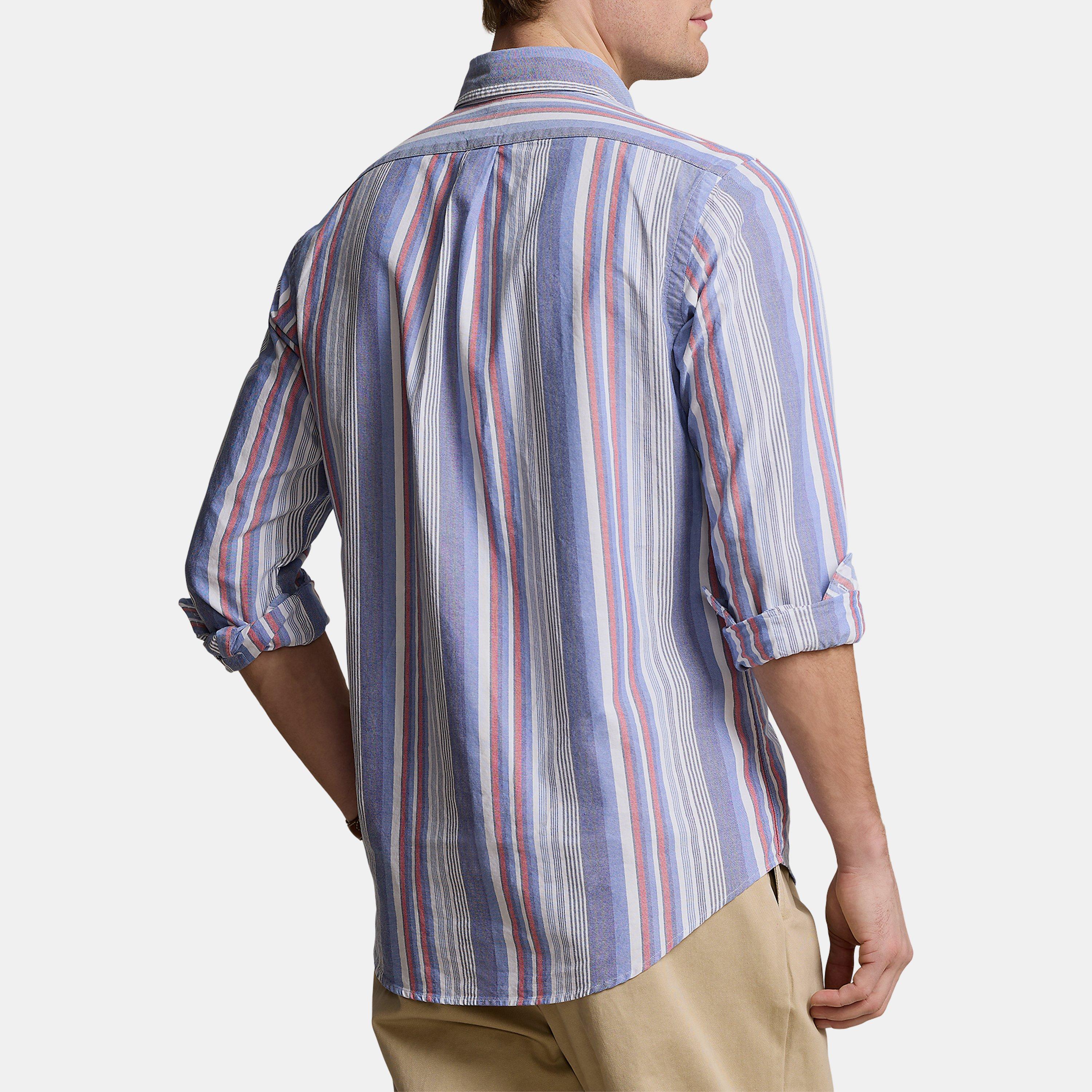 Blue/Red - Polo Ralph Lauren - Striped Oxford Shirt - 3