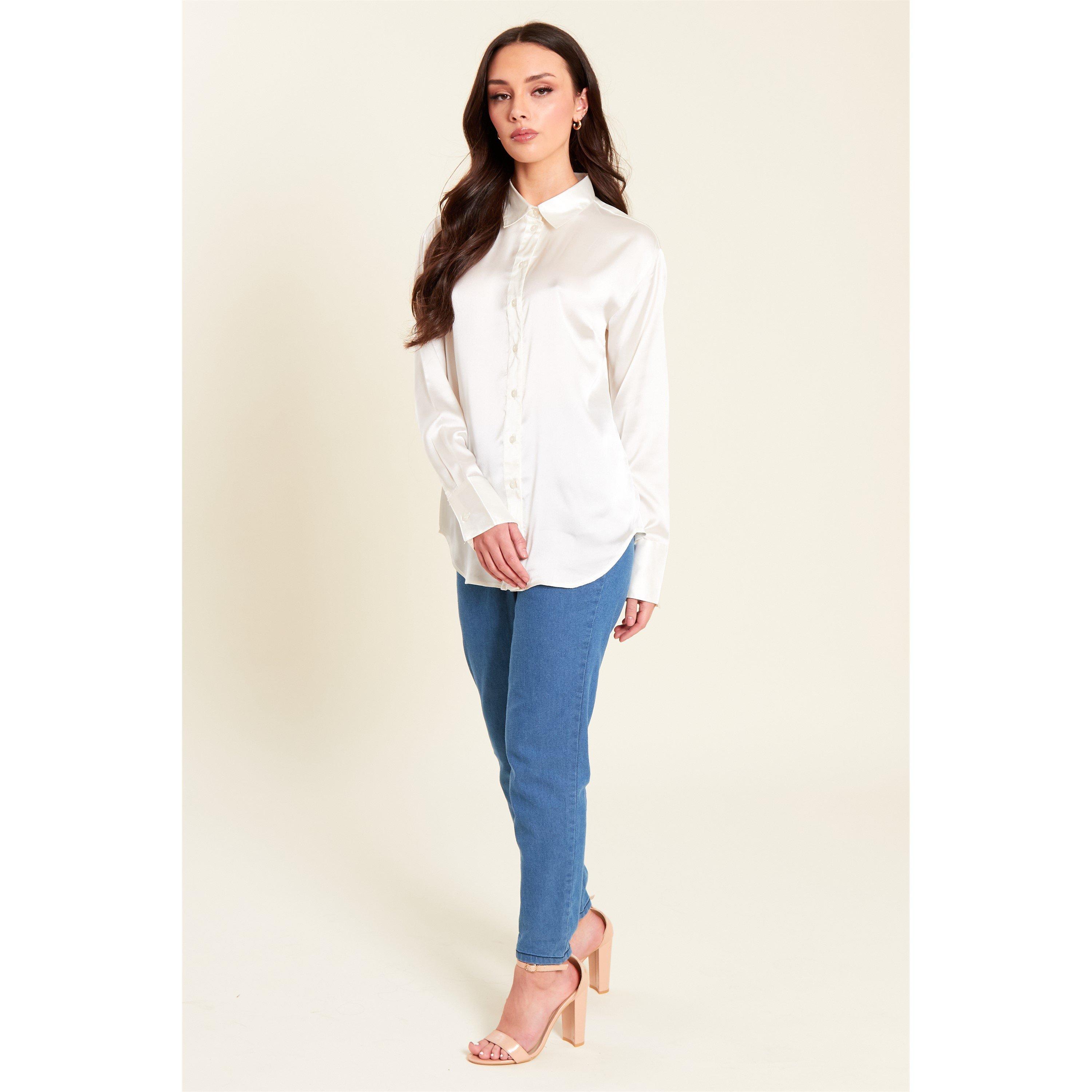 Cream - Be You - Women's Long-Sleeve Satin Blouse - 3
