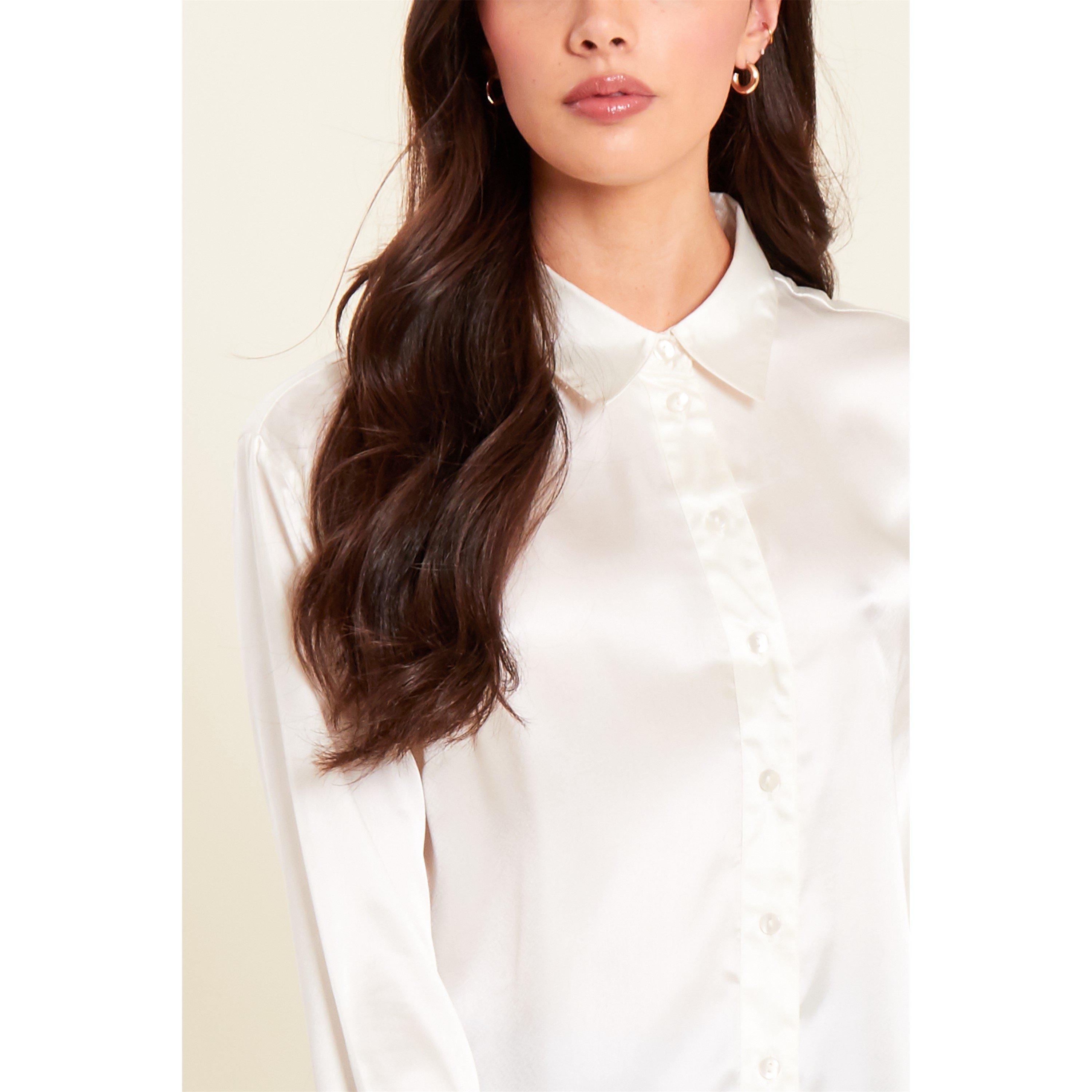 Cream - Be You - Women's Long-Sleeve Satin Blouse - 4