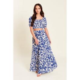 Be You Tiered Maxi Printed Skirt