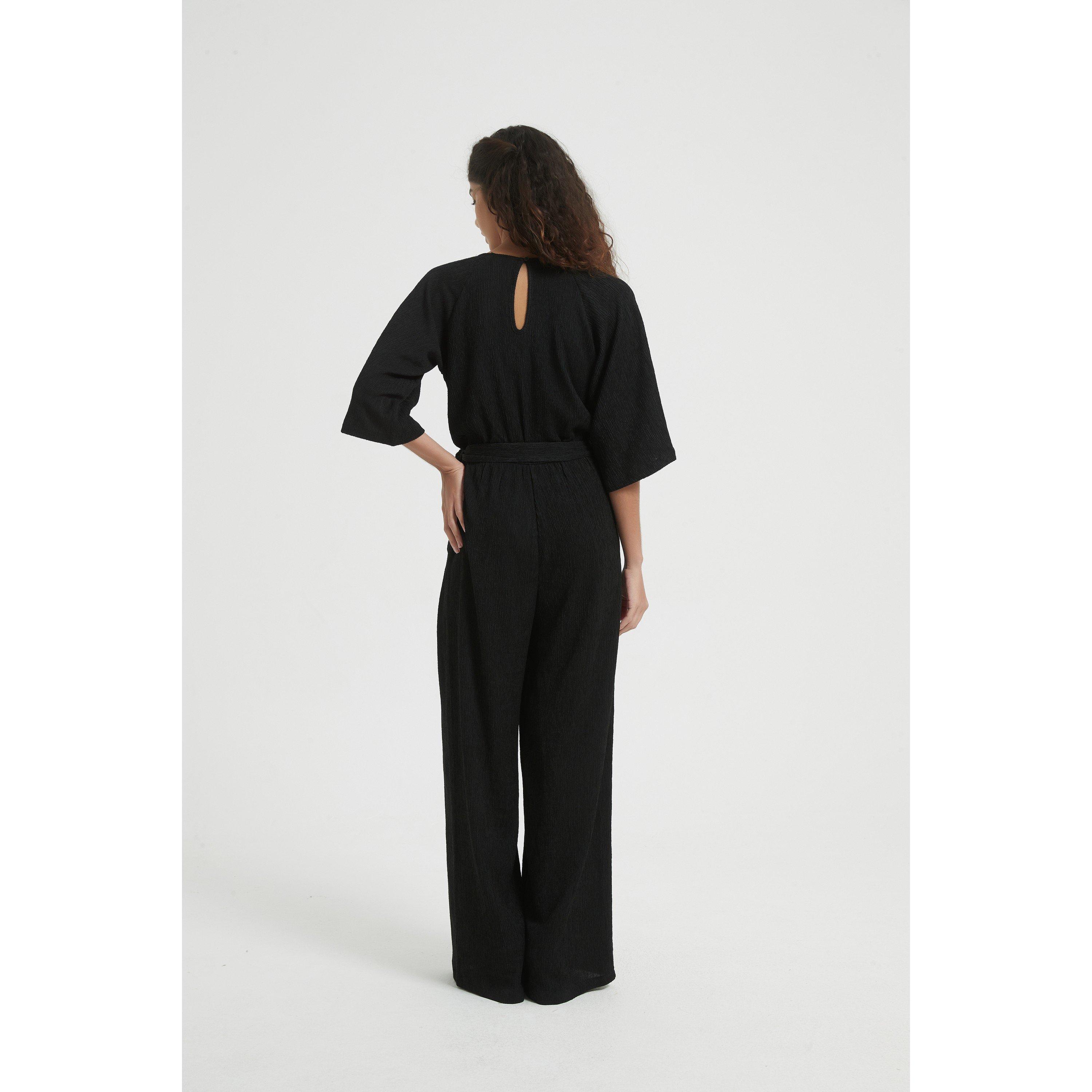 Black - Be You - Wrap Crinkle Jumpsuit - 2