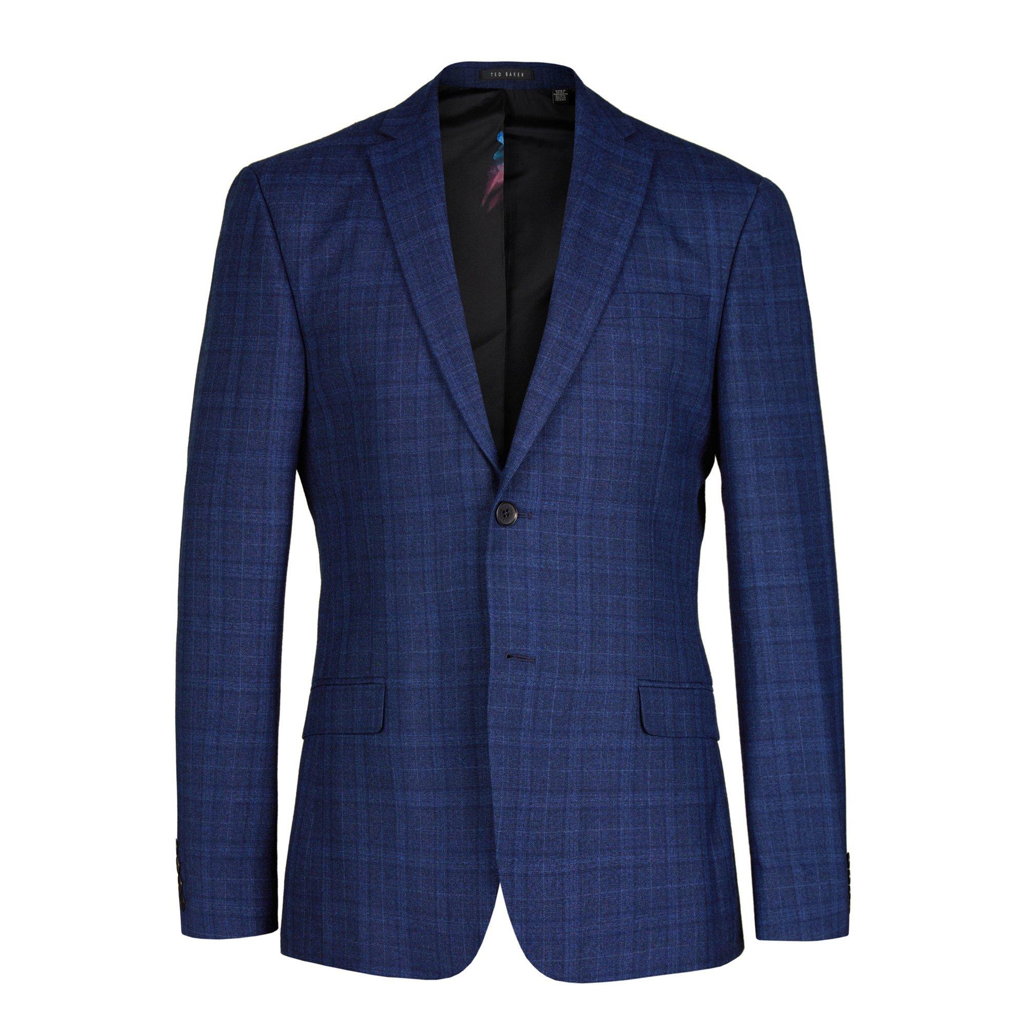 Marineblauw - Ted Baker - Men's Hoyle Slim Fit Check Suit Jacket - 7