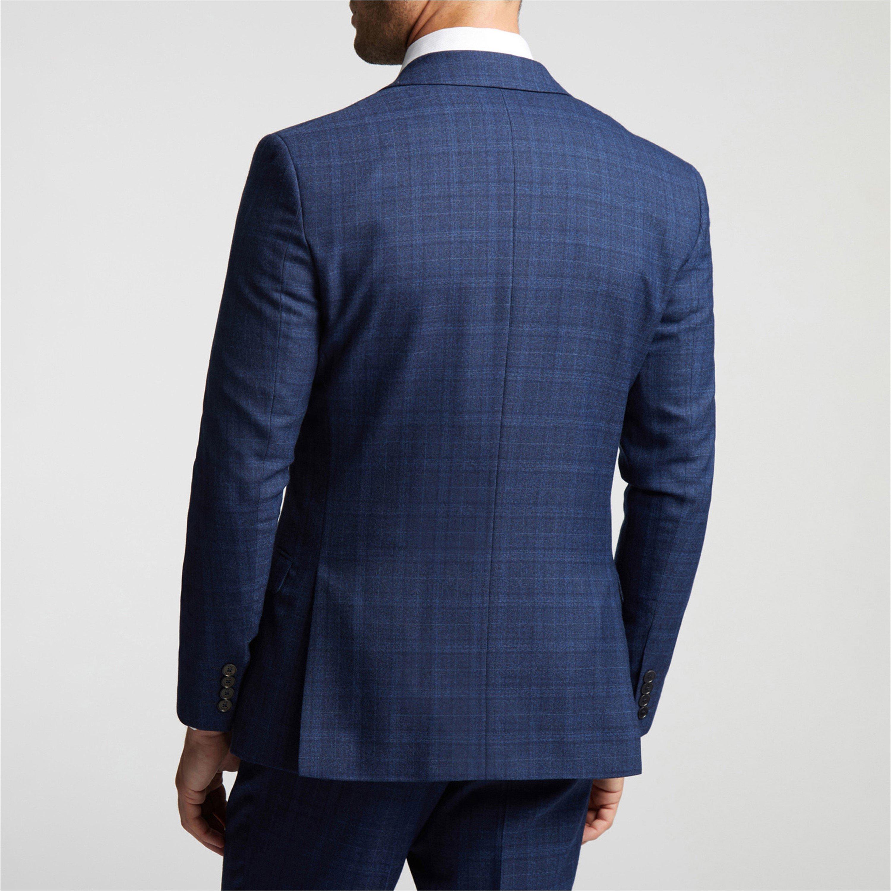 Marineblauw - Ted Baker - Men's Hoyle Slim Fit Check Suit Jacket - 4