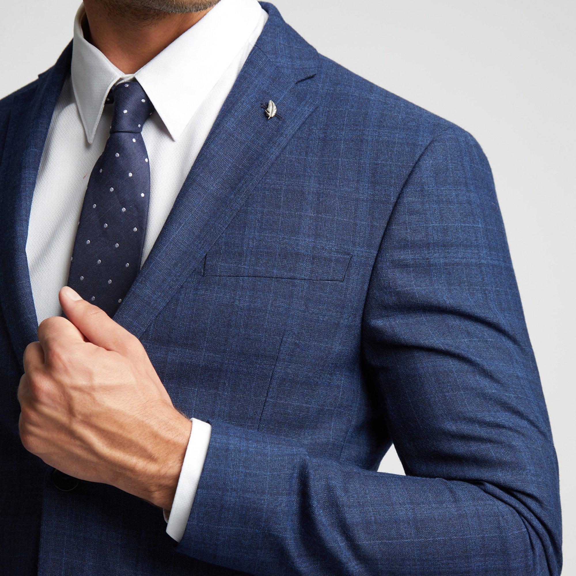 Marineblauw - Ted Baker - Men's Hoyle Slim Fit Check Suit Jacket - 5