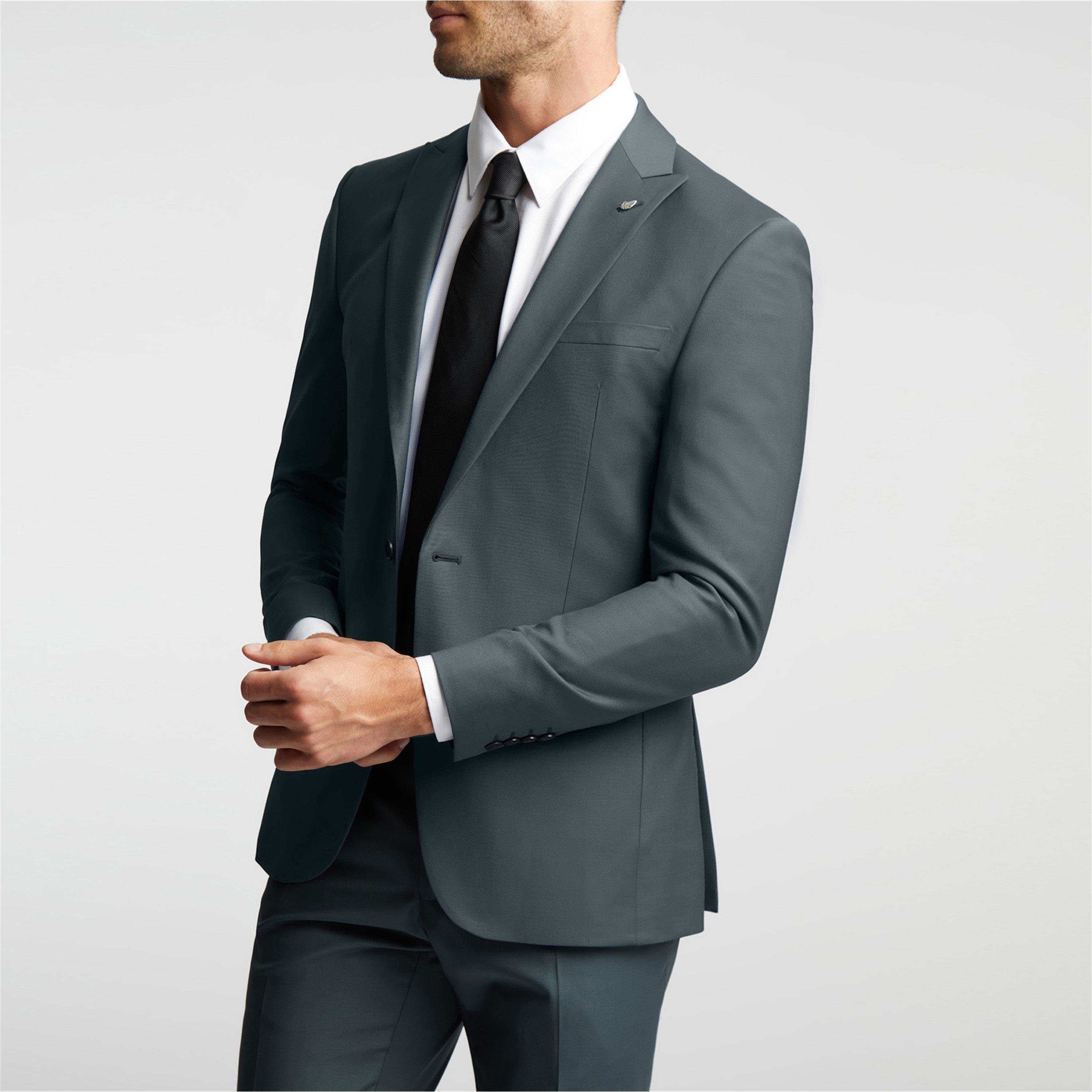 Green - Ted Baker - Lunan Slim Fit Suit Trouser - 1