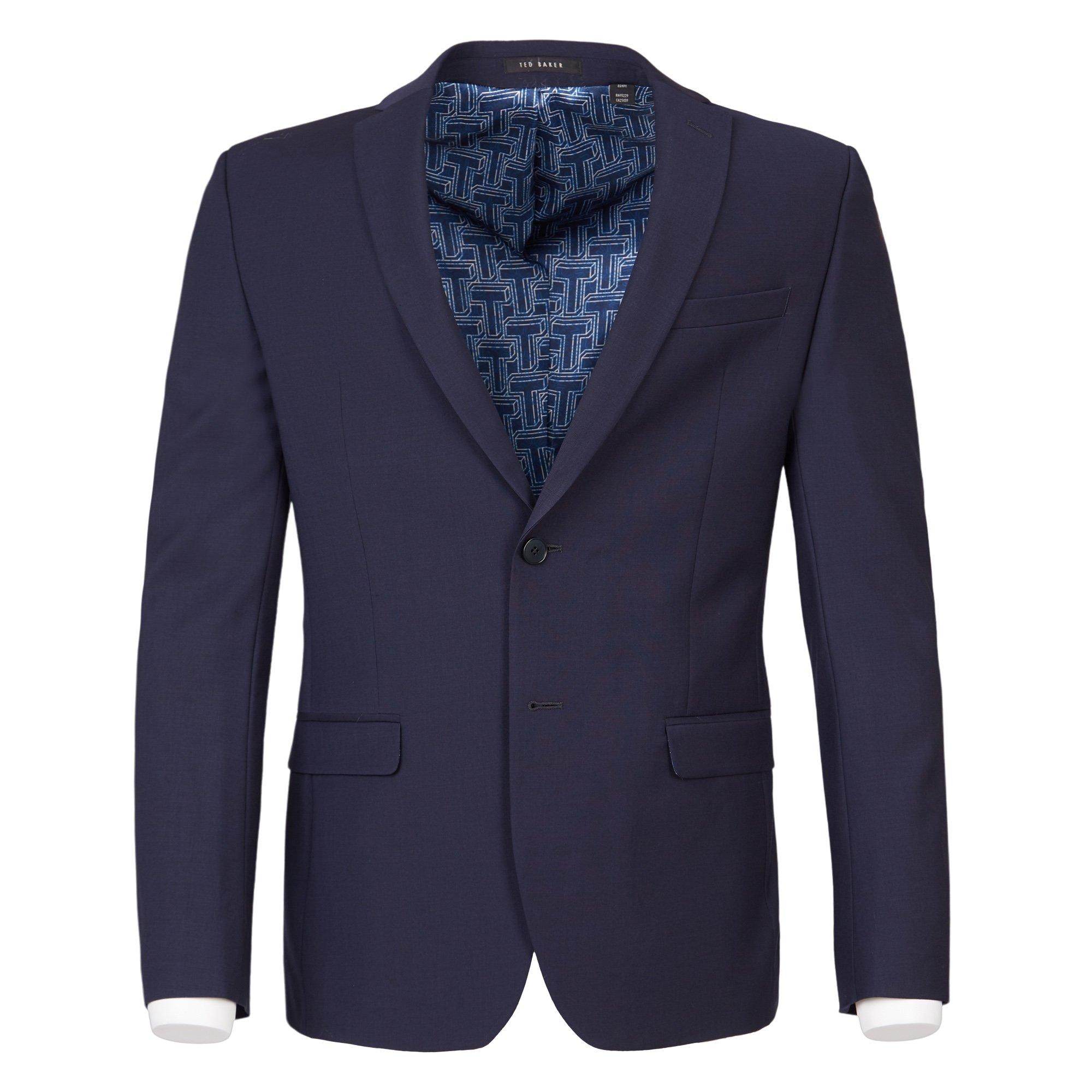 Marine - Ted Baker - Pilos Slim Fit Navy Panama Suit Jacket - 5