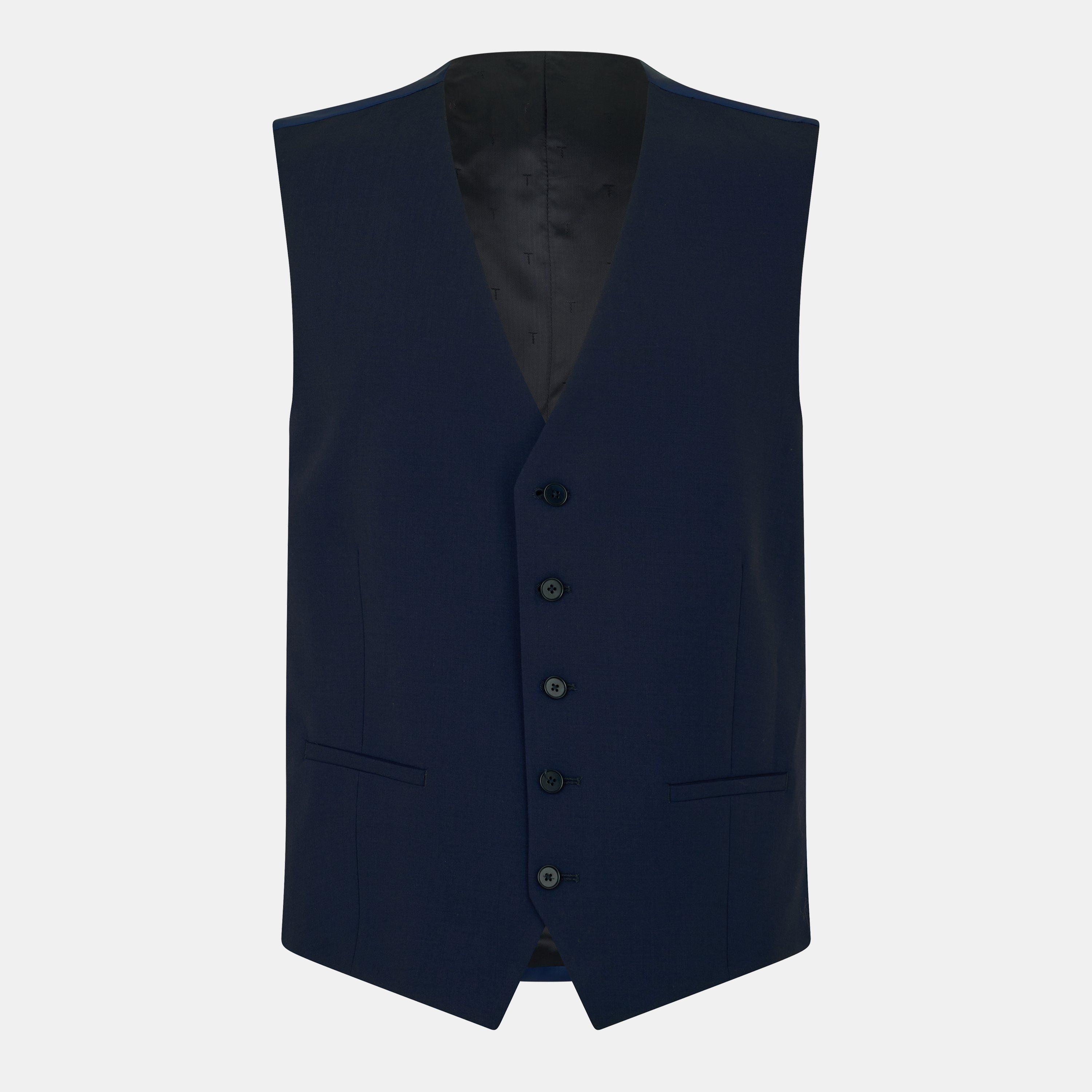 Ted Baker Men's Pilos Slim Fit Panama Waistcoat Navy - 54 (64)