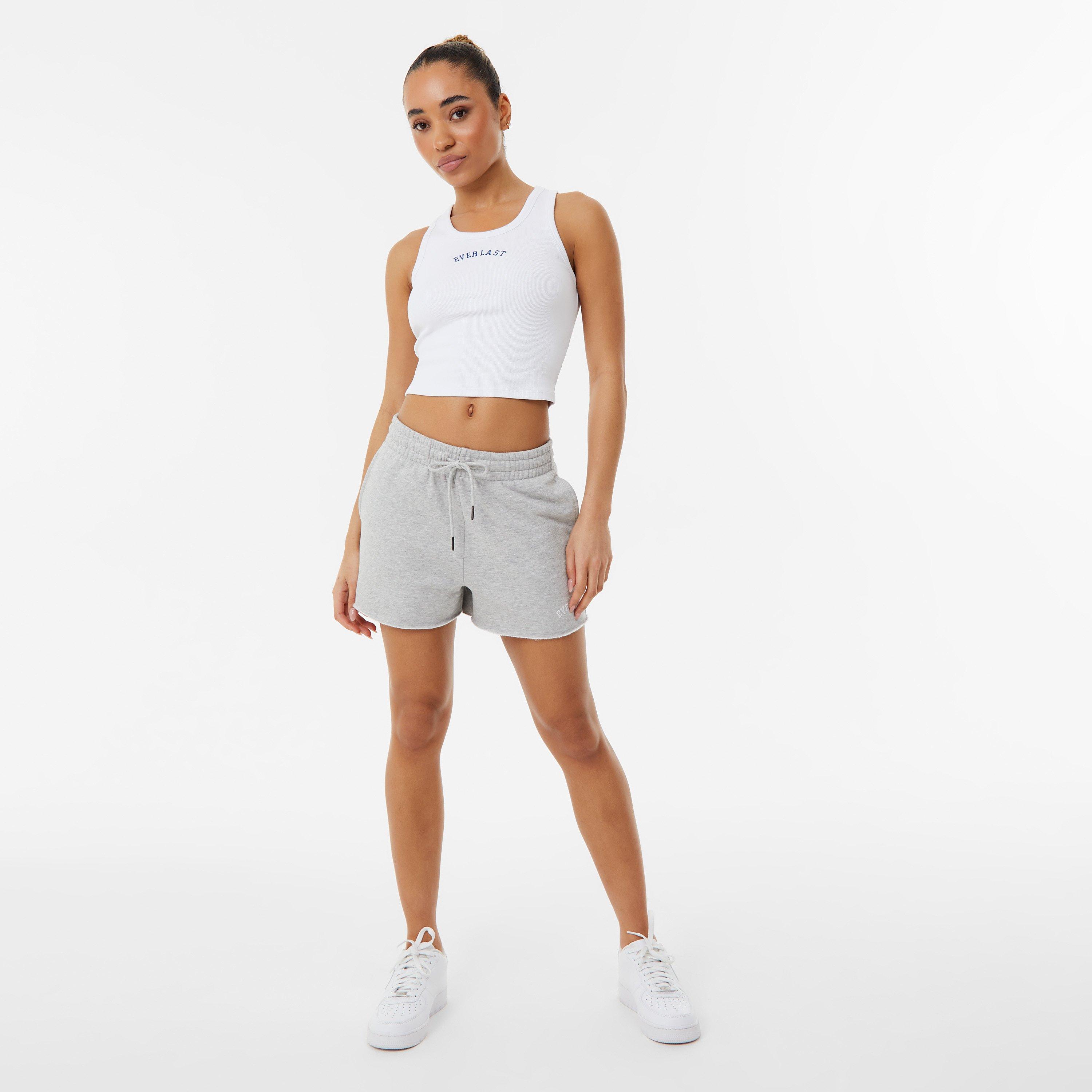 Grey Marl - Everlast - Raw Hem Shorts Womens - 4