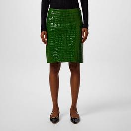 Tom Ford Glossy Croc Embossed Leather Skirt