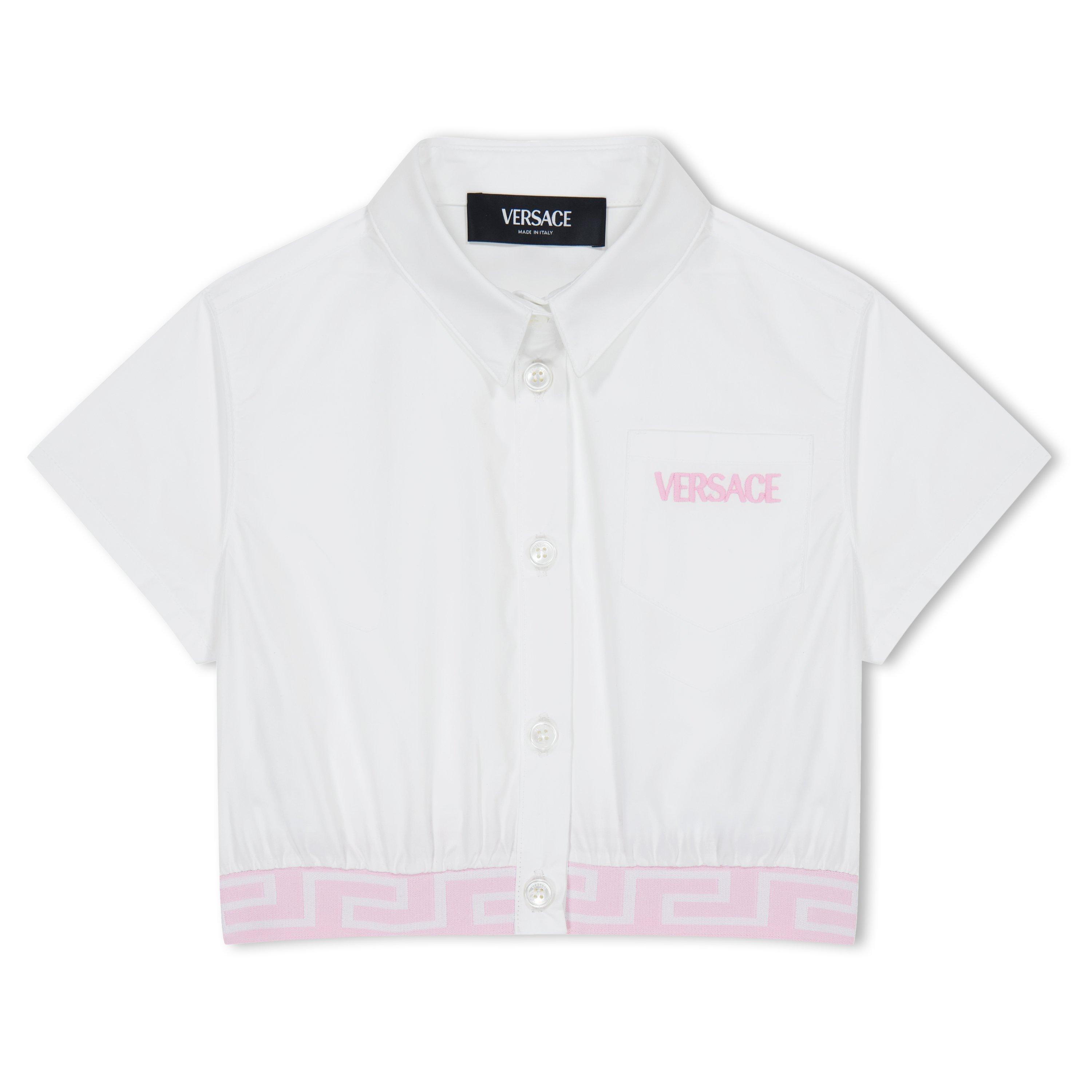 Wht/Pnk 2W310 - Versace - Logo Cropped Shirt Juniors - 1
