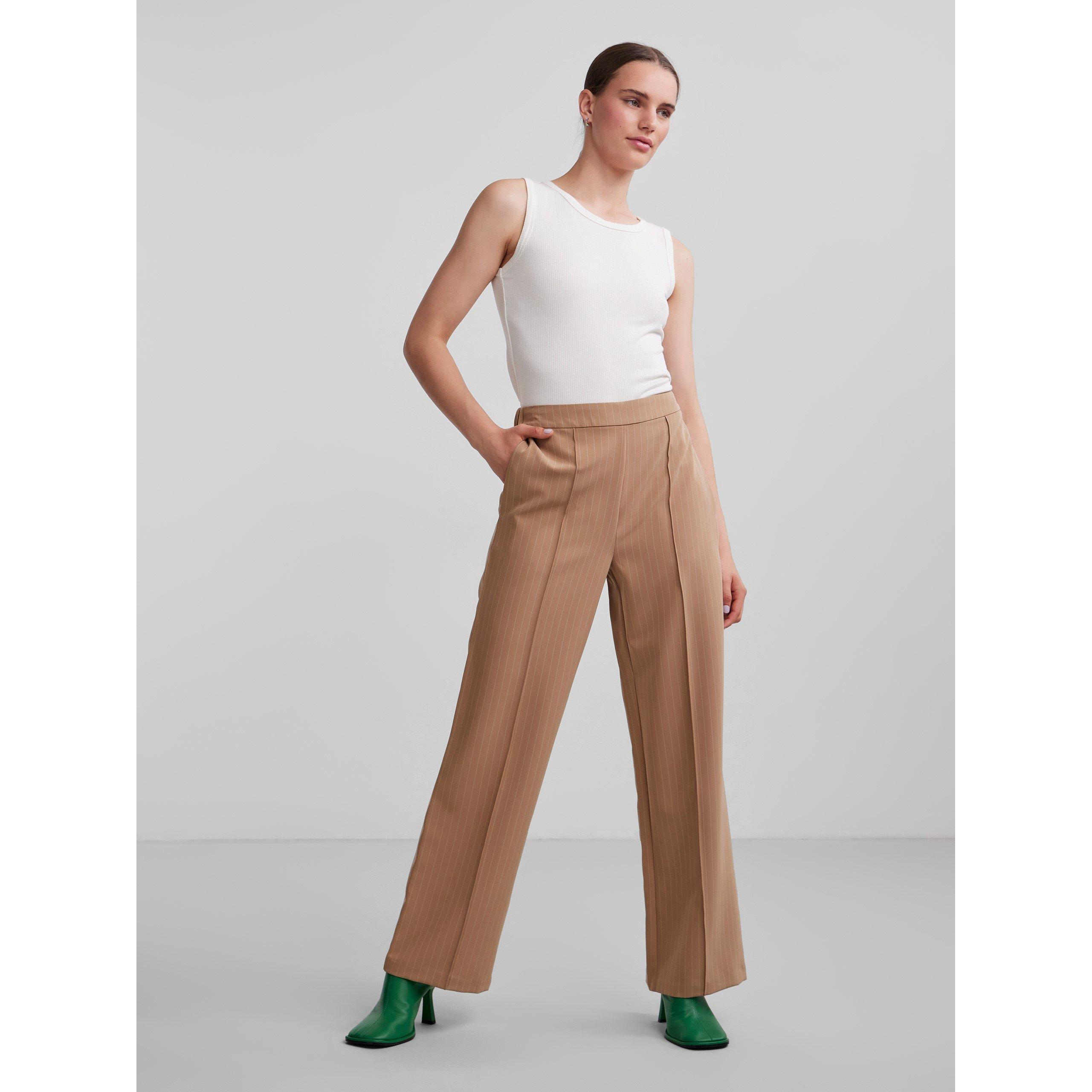 Sølv Mink - Pieces - Women's High Waist Wide Straight Leg Trouser - 2