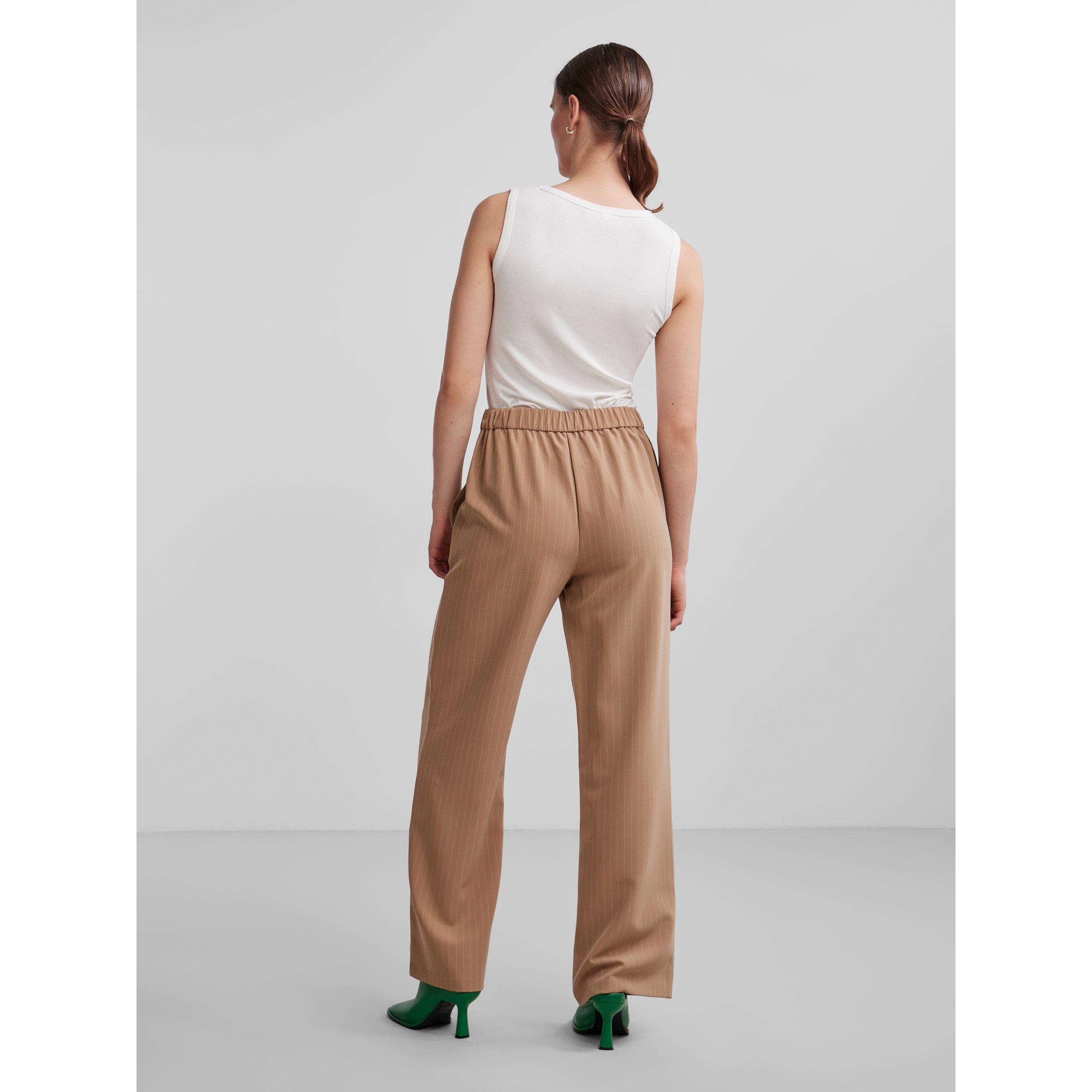 Sølv Mink - Pieces - Women's High Waist Wide Straight Leg Trouser - 3