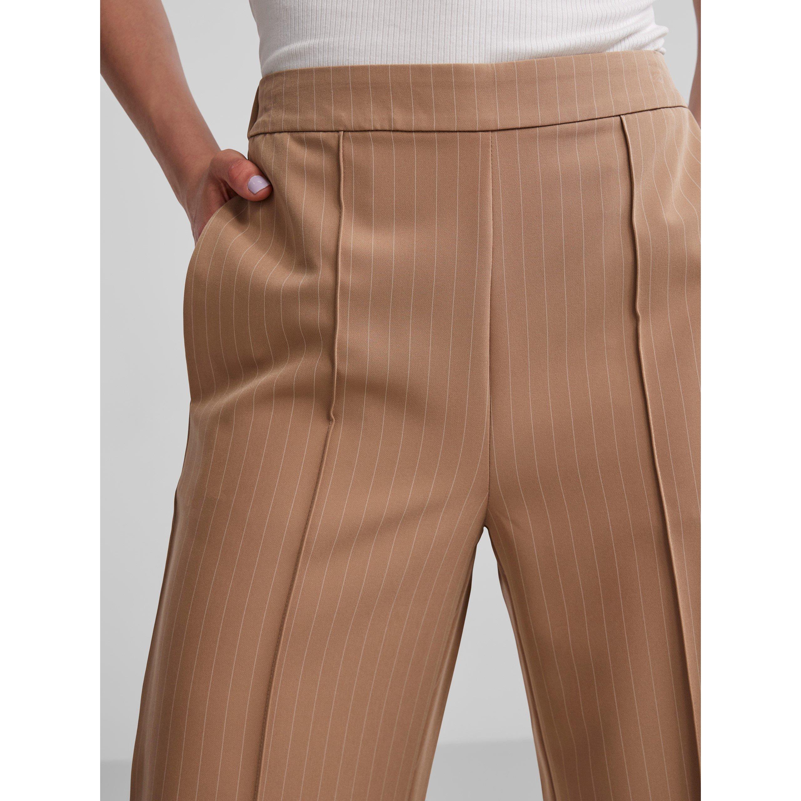 Sølv Mink - Pieces - Women's High Waist Wide Straight Leg Trouser - 4