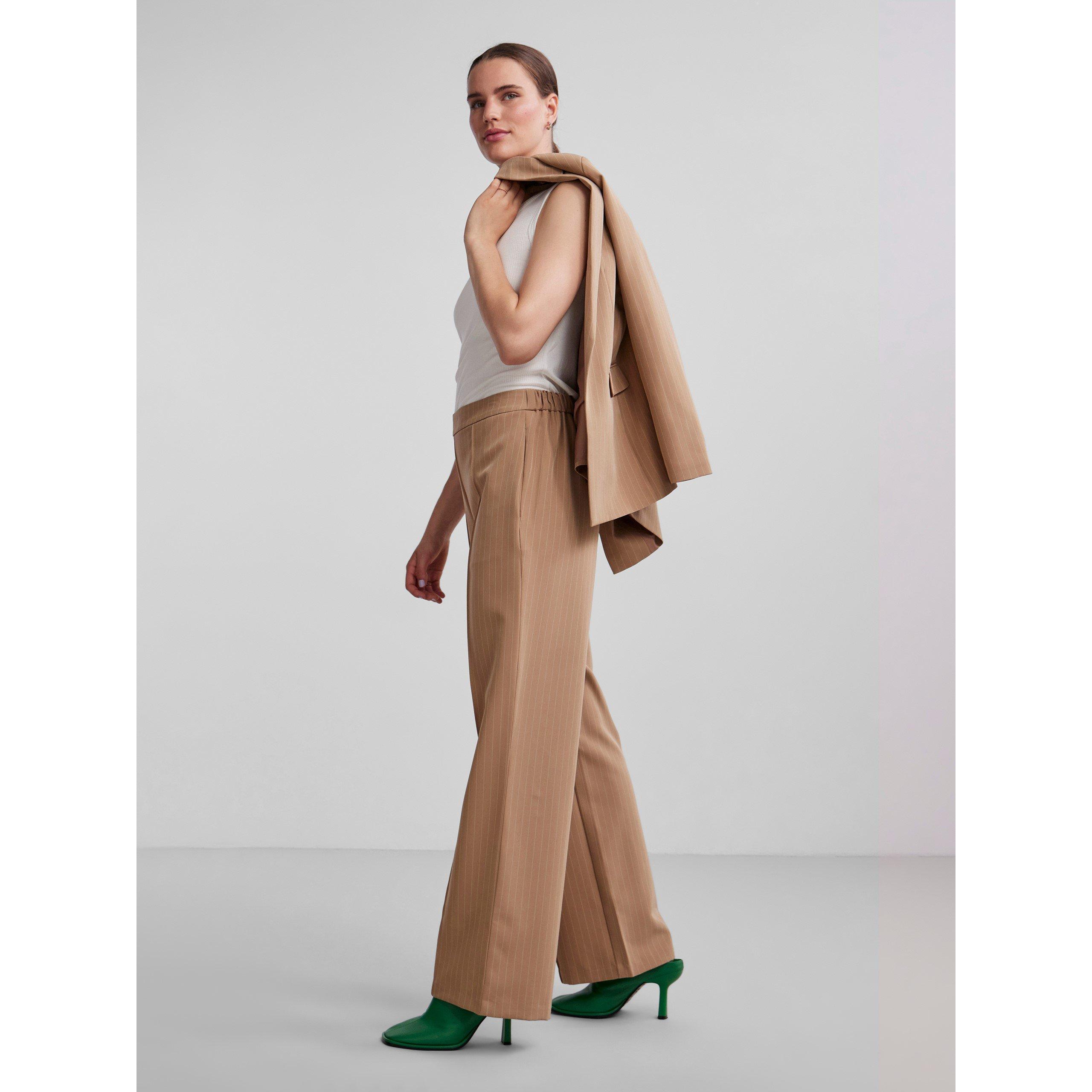 Sølv Mink - Pieces - Women's High Waist Wide Straight Leg Trouser - 5