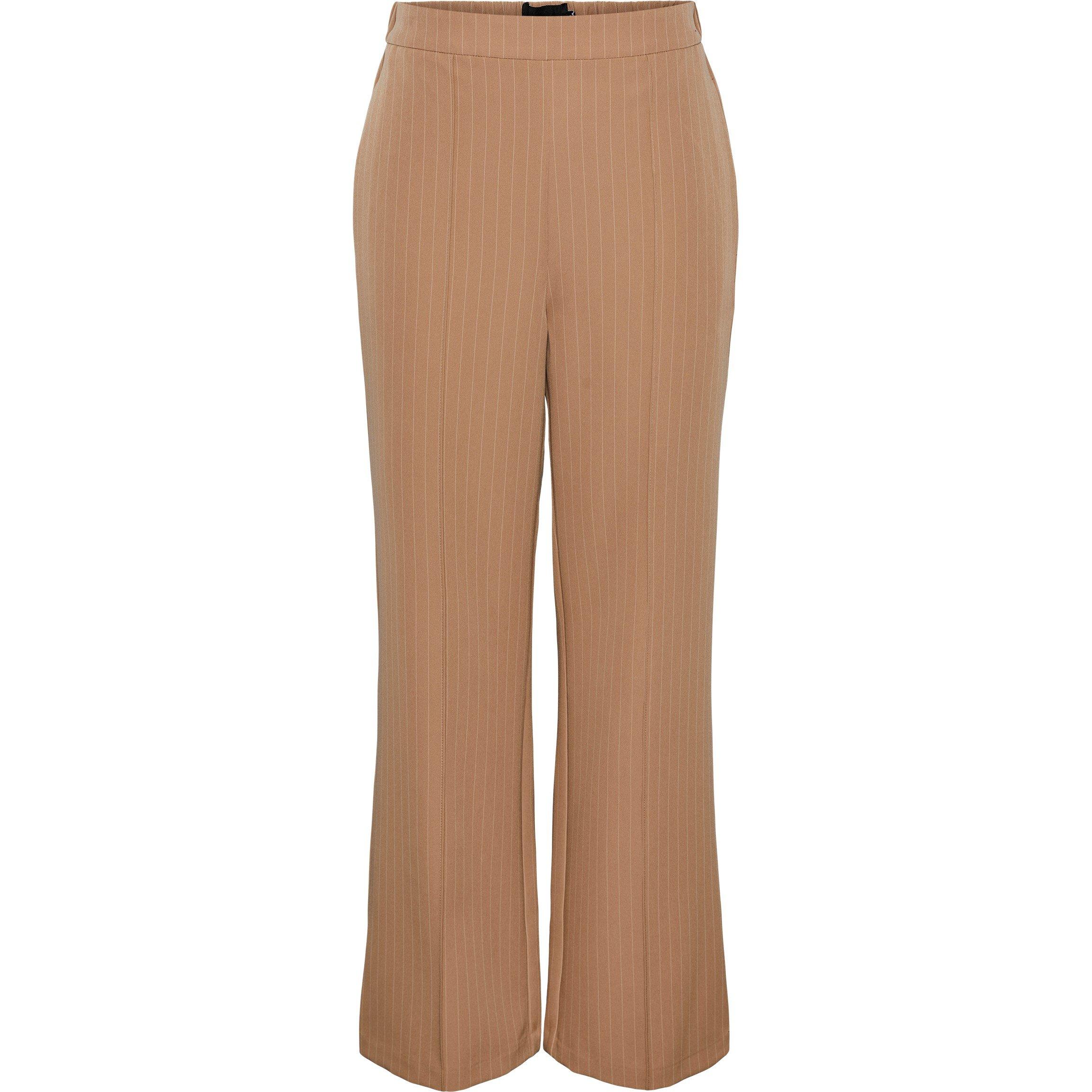 Sølv Mink - Pieces - Women's High Waist Wide Straight Leg Trouser - 6