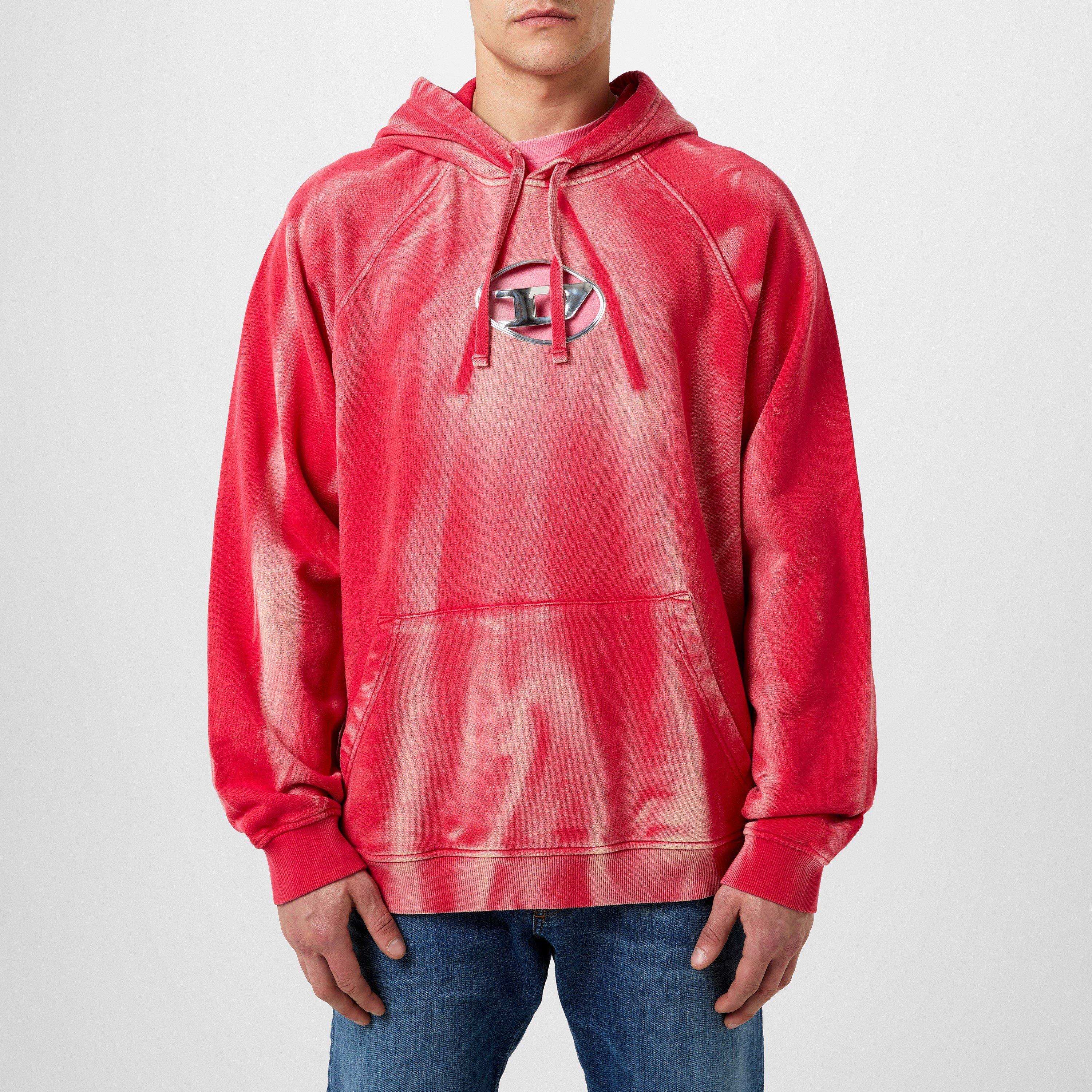 Red - Diesel - Washed Logo Hoodie - 3