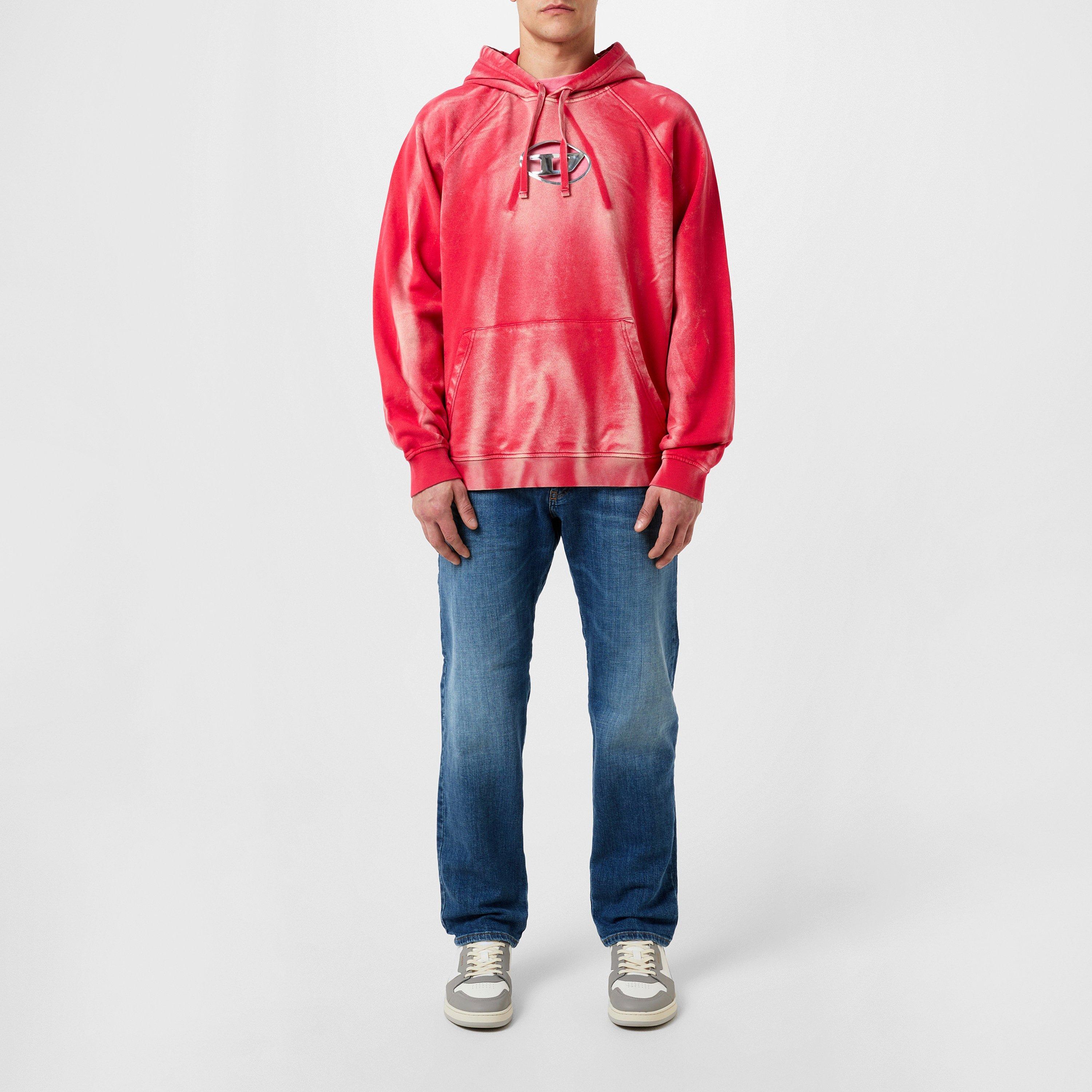 Red - Diesel - Washed Logo Hoodie - 6