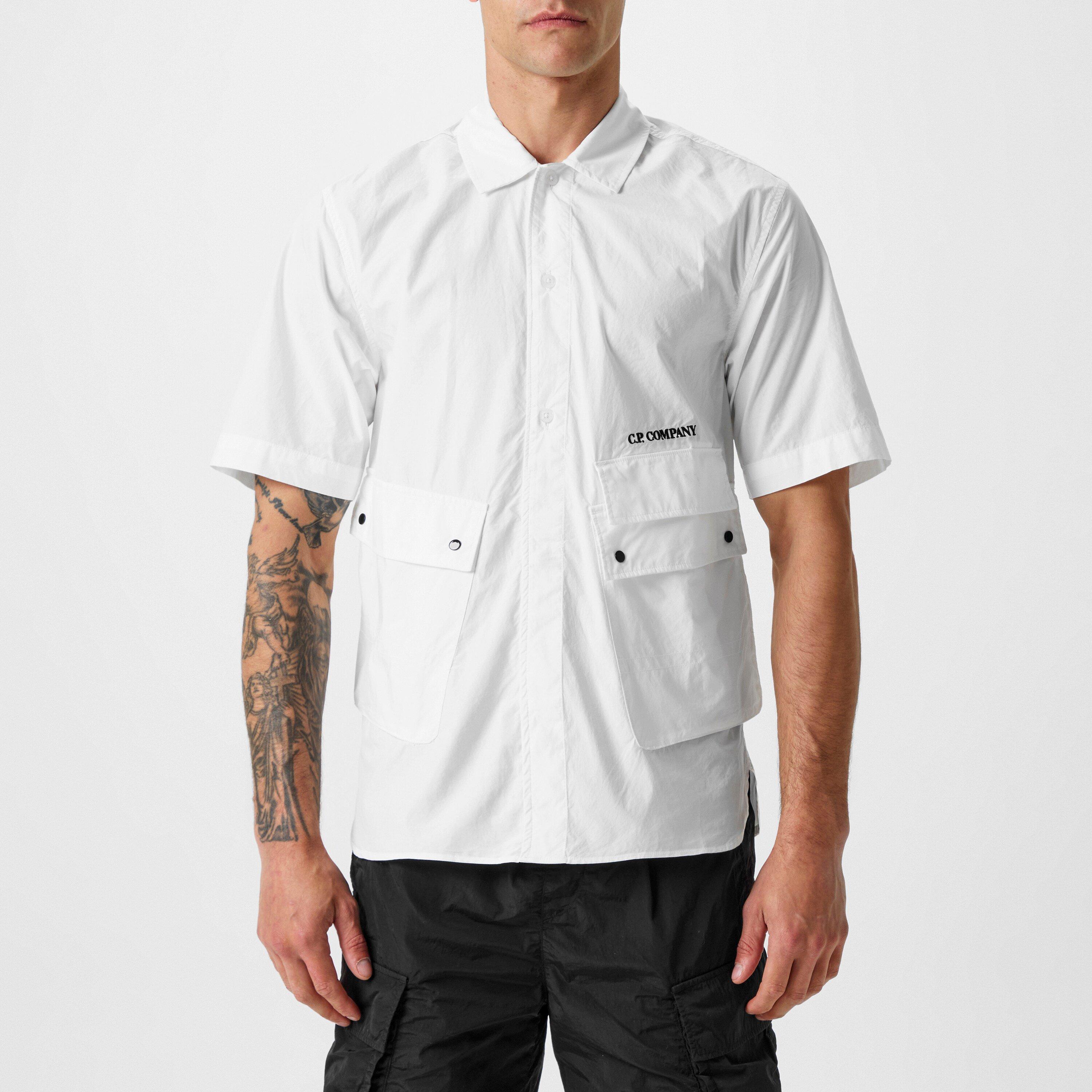 Gauze White 103 - CP Company - Short Sleeve Shirt - 3