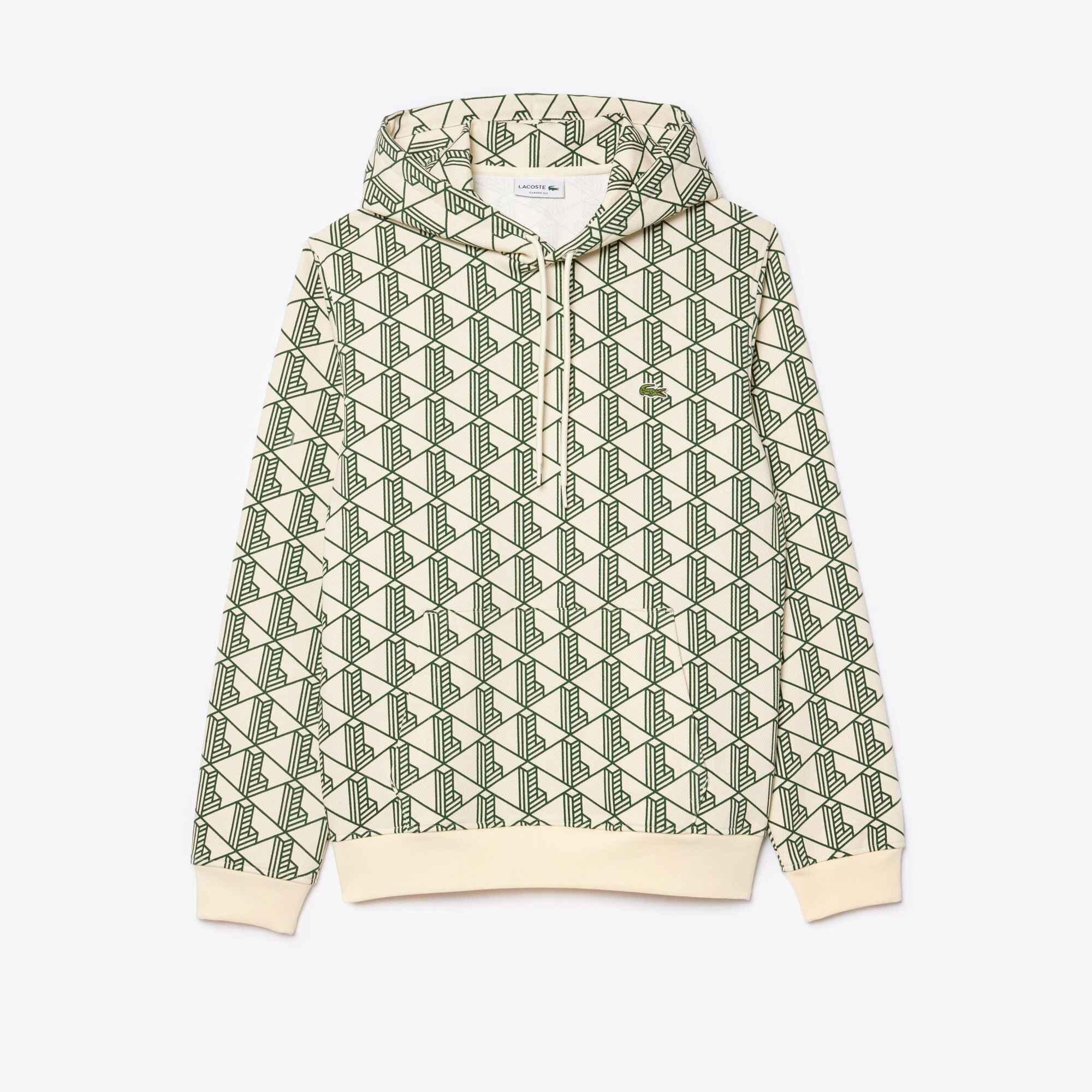 White PT2 - Lacoste - Men's All Print Monogram Over-the-Head Hoodie - 6