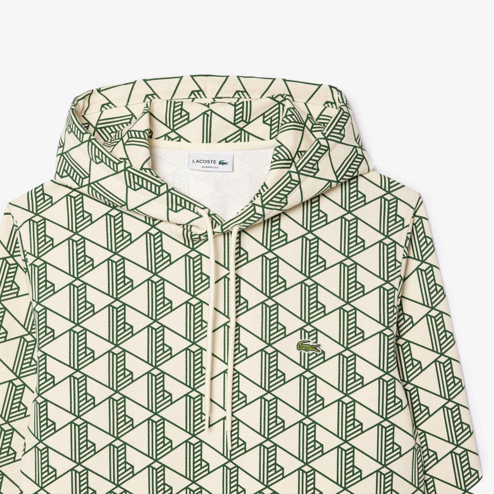 White PT2 - Lacoste - Men's All Print Monogram Over-the-Head Hoodie - 7