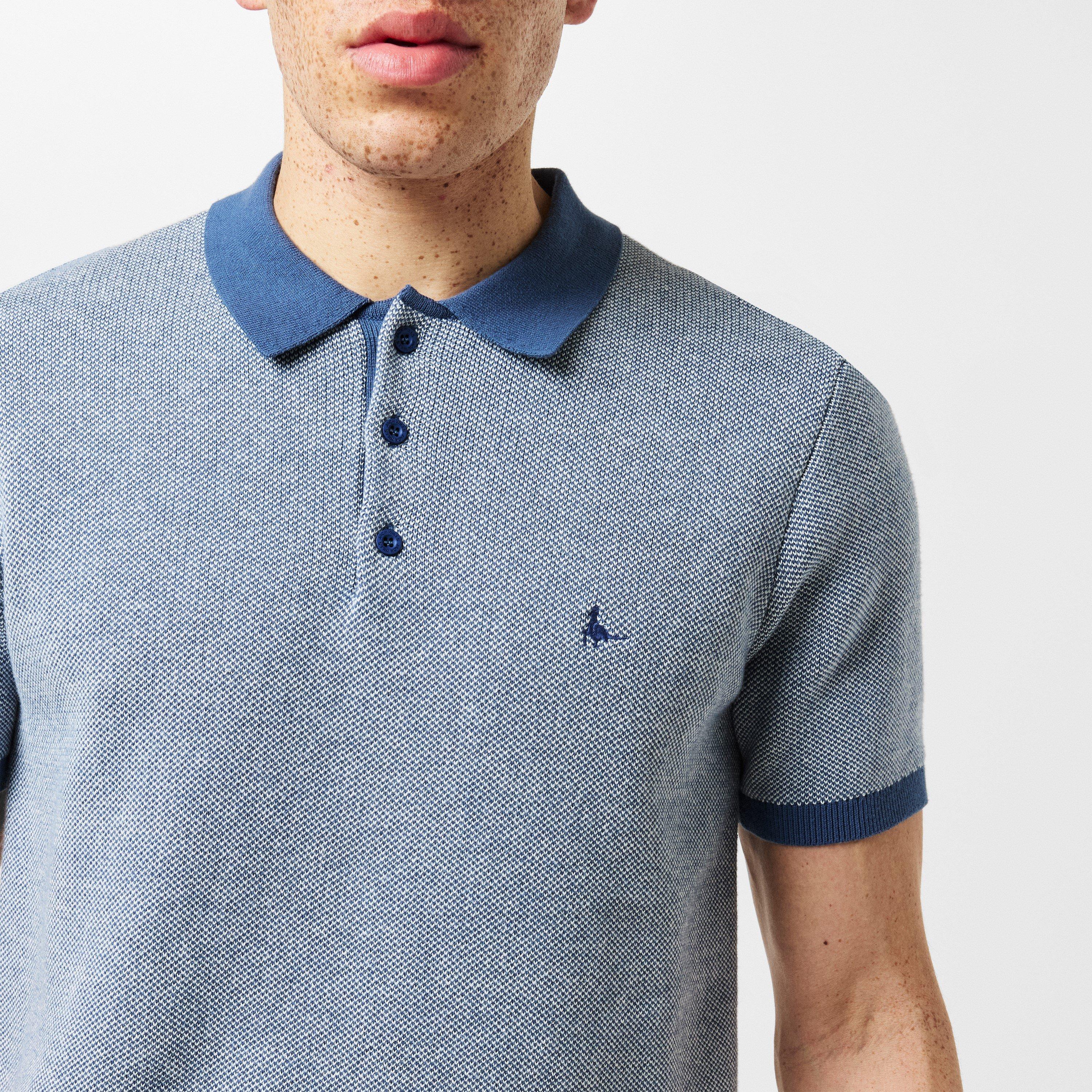 Indigo/Cream - Jack Wills - JW Birdseye Short-Sleeve Polo Shirt - 5