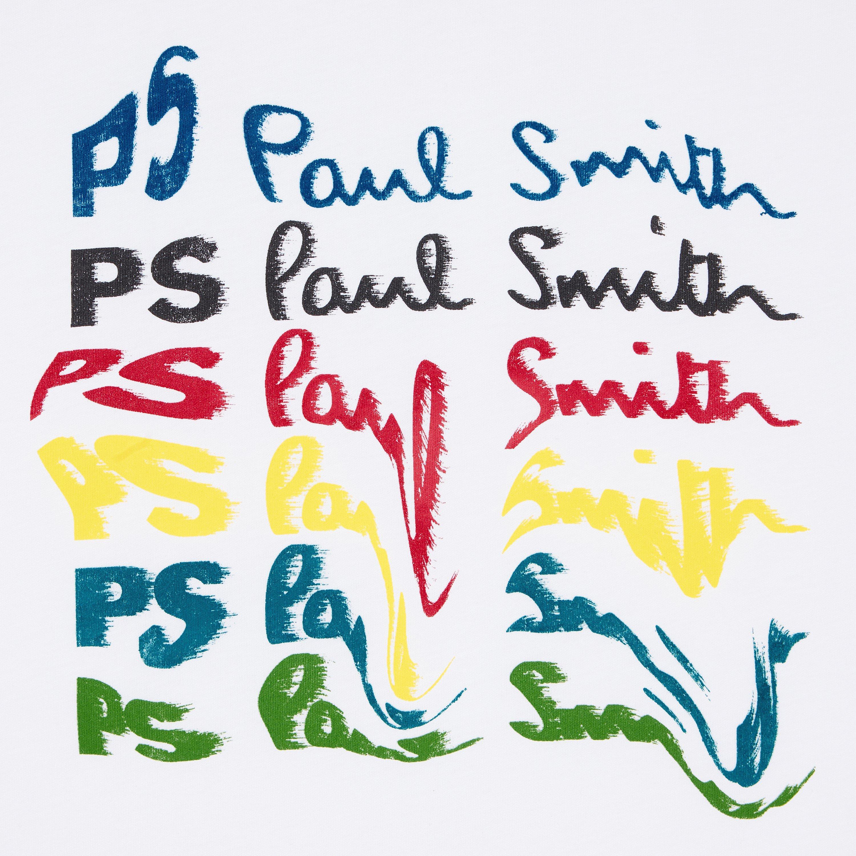 White 01 - PS Paul Smith - Men's Waved Repeat Logo Regular Fit T-Shirt - 5