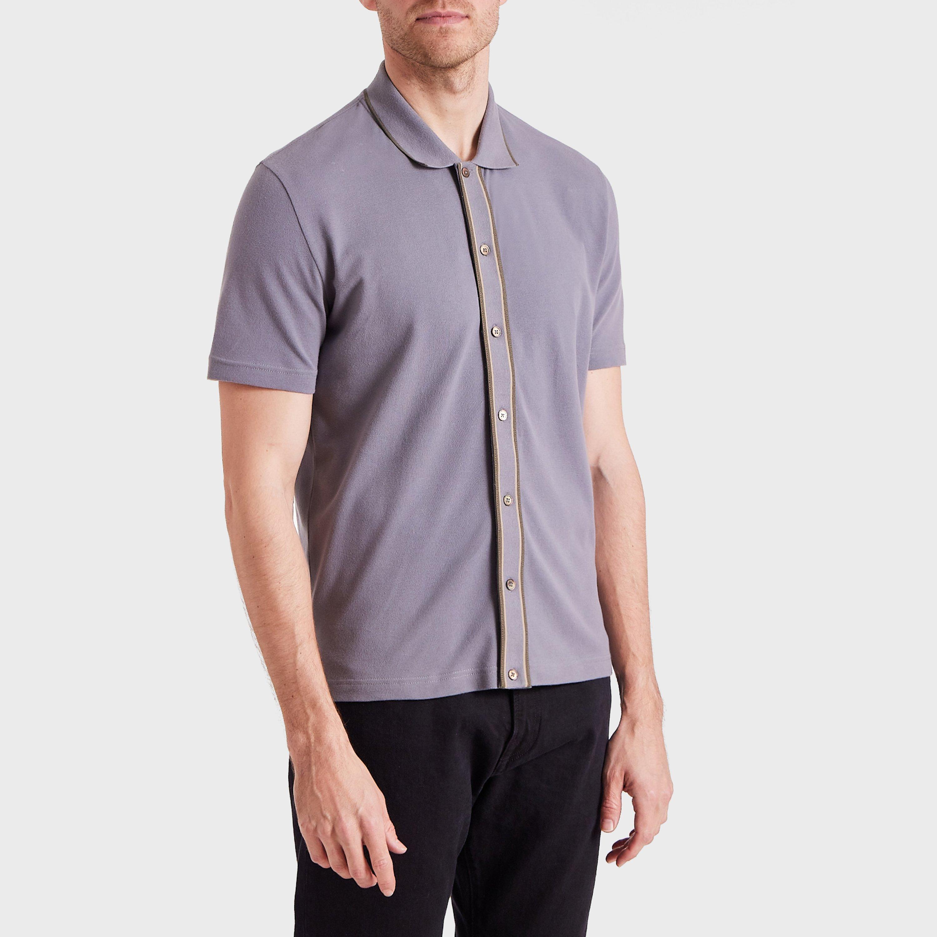 PS Paul Smith Men's Contrast Placket Short-Sleeve Plain Shirt