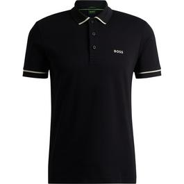 Boss Interlock Cotton Slim Fit Polo Shirt With Contrast Trim Mens