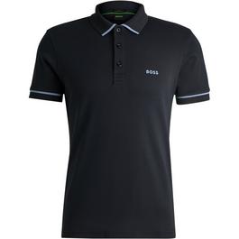 Boss Interlock Cotton Slim Fit Polo Shirt With Contrast Trim Mens