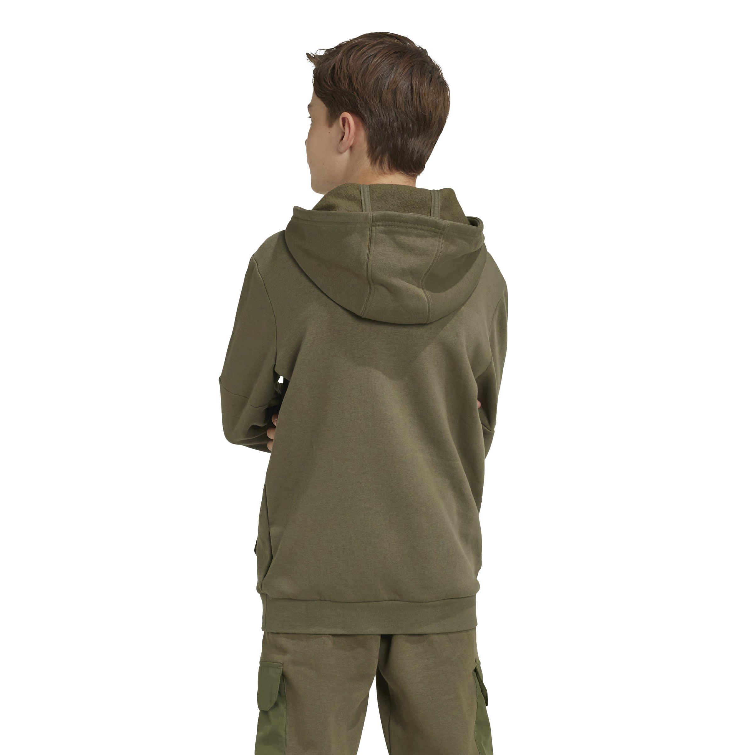 Khaki - adidas - Utility Hoodie Juniors - 3