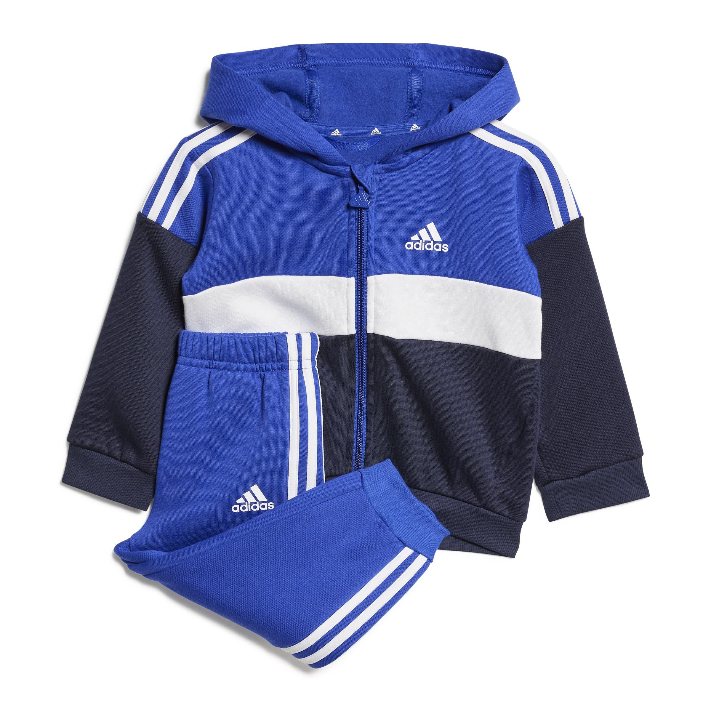 Adidas  Tiberio 3-Stripes Colorblock Fleece Track Suit Infants - Blue/Grey - 0-3 Months