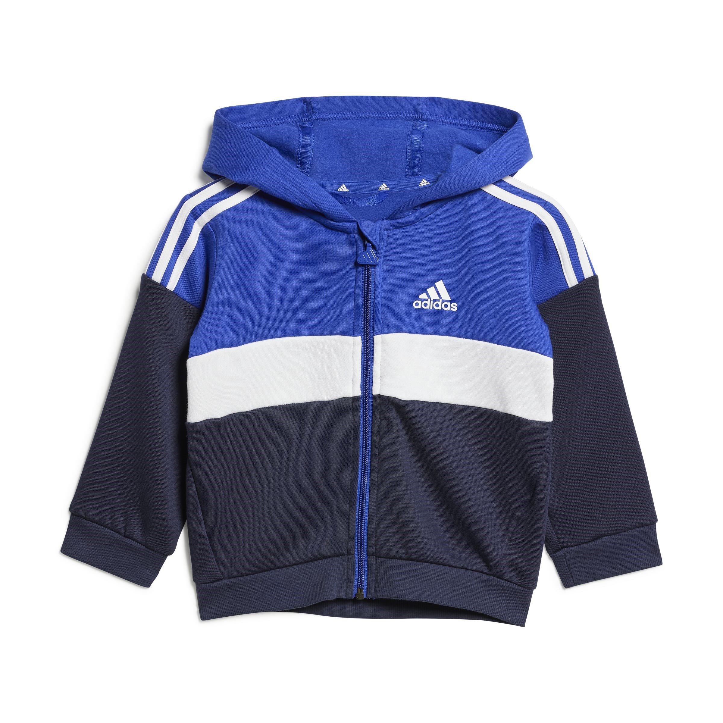 Blauw/Grijs - adidas - Tiberio 3-Stripes Colorblock Fleece Track Suit Infants - 2